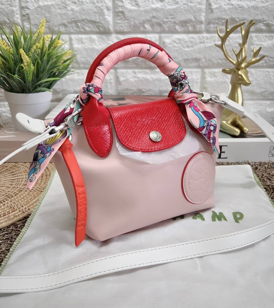 LONGCHAMP TOTE 2WAY BAG LE PLIAGE EXTRA L1500 พร้อมส่งที่ไทย กระเป๋าไซส์มินิ สีหวานละมุน ฟรีผ้าพันหู **สินค้าเกรดออริจินอล 1:1 สลับแท้ ใช้งานต่างประเทศได้