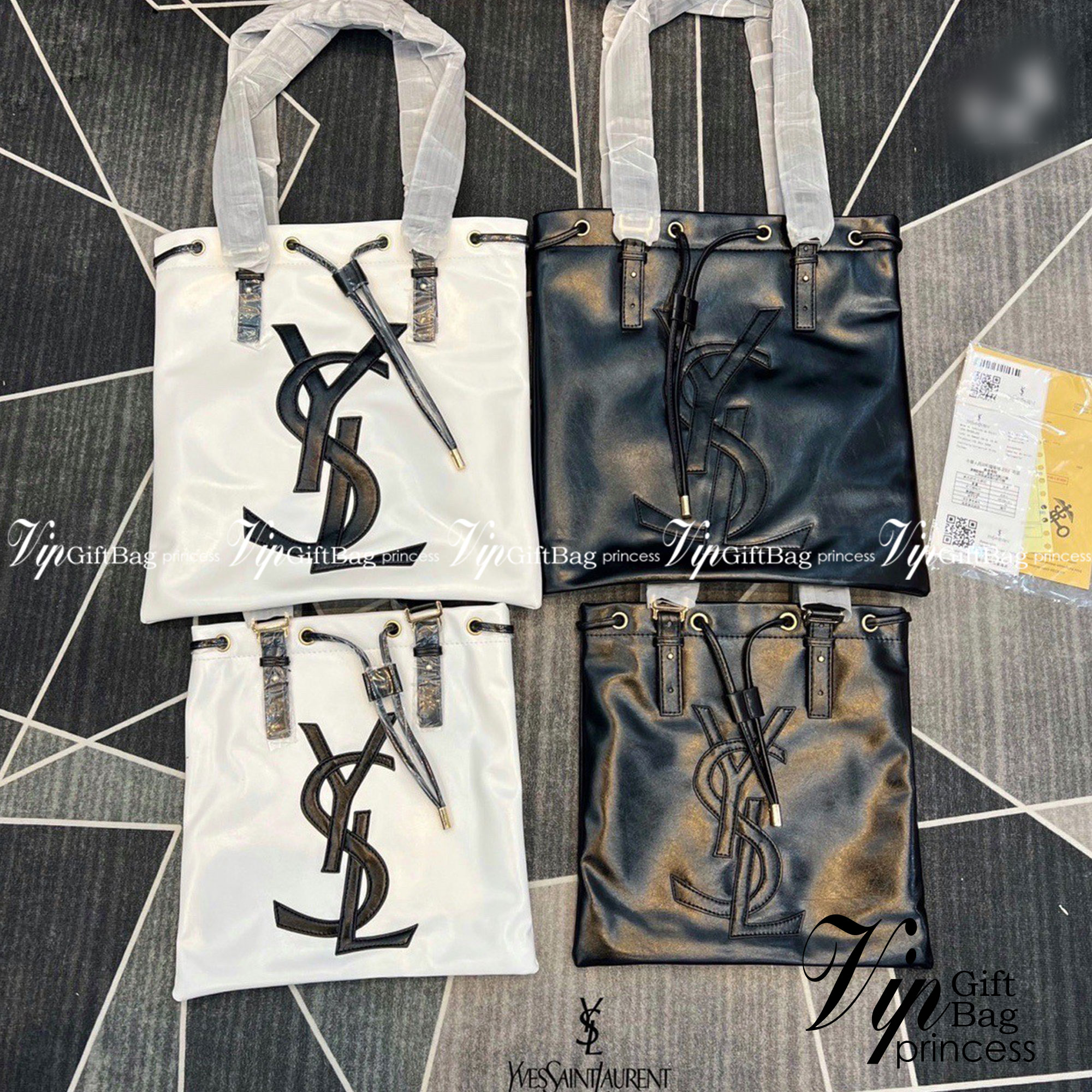 YSL shopper tote leather drawstring closure กระเป๋าทรงชอปปิ้ง มาใหม่ หนังสวย ผูกด้วยสายหนัง โดดเด่นด้วยโลโก้ด้านหน้า มีให้เลือก 2 สี 2 ขนาด ภายในโล่งกว้างมาก ใช้งานง่าย สะดวกสุดๆ