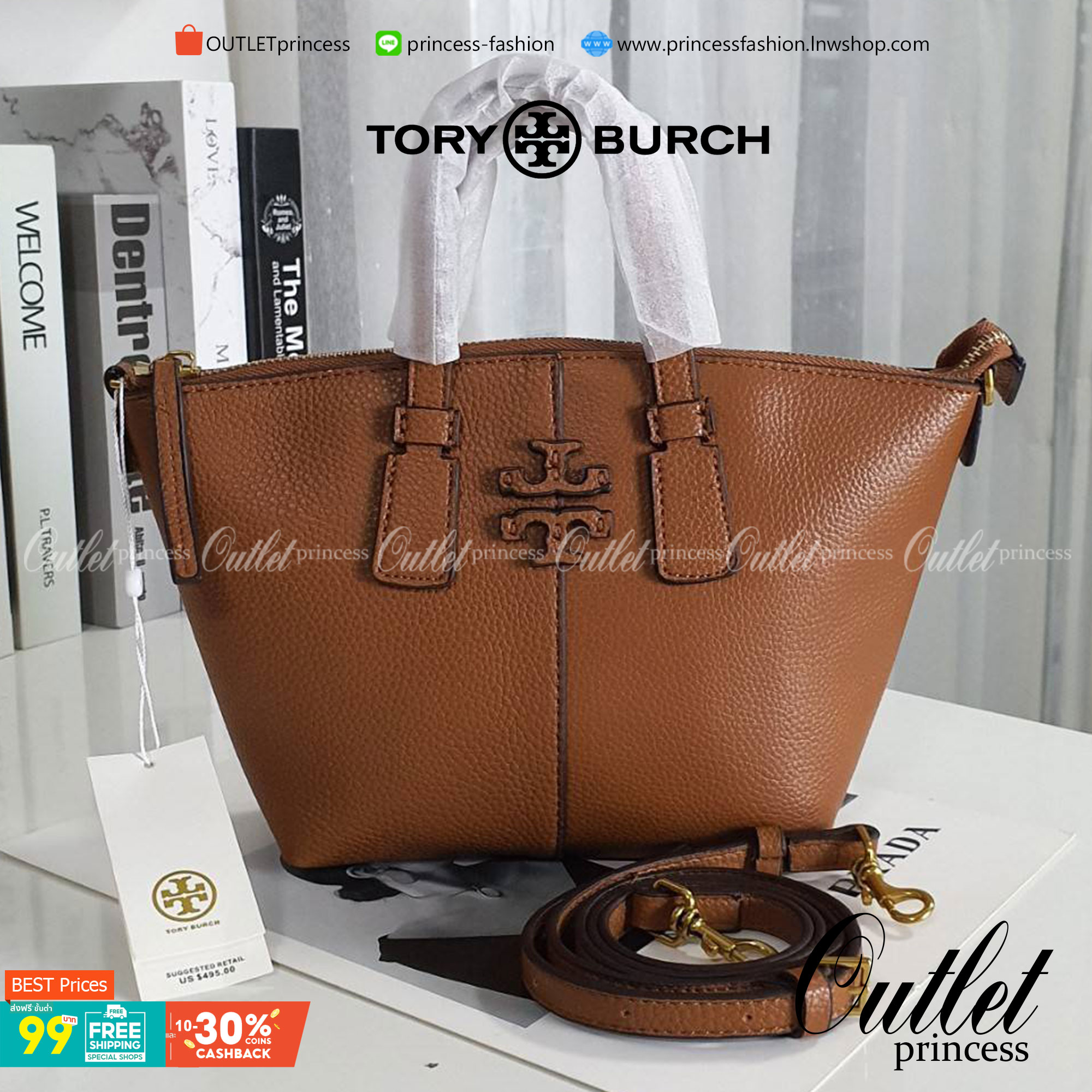 Tory Burch Mcgraw Mini Top Zip Satchel กระเป๋าสะพายทรงสวย ใบขนาดเล็กกำลังดี หนังสวยมาก ปักโลโก้แบรนด์ด้านหน้า เปิดปิดด้วยซิปยาวอะไหล่ทอง บุผ้าไนลอนปั้มลายแบรนด์ด้านใน พร้อมช่องใส่ของ1ช่อง สามารถใส่กระเป๋าสตางค์ใบยาว มือถือ iphone เงิน ของจุกจิกได้ มาพร้อม