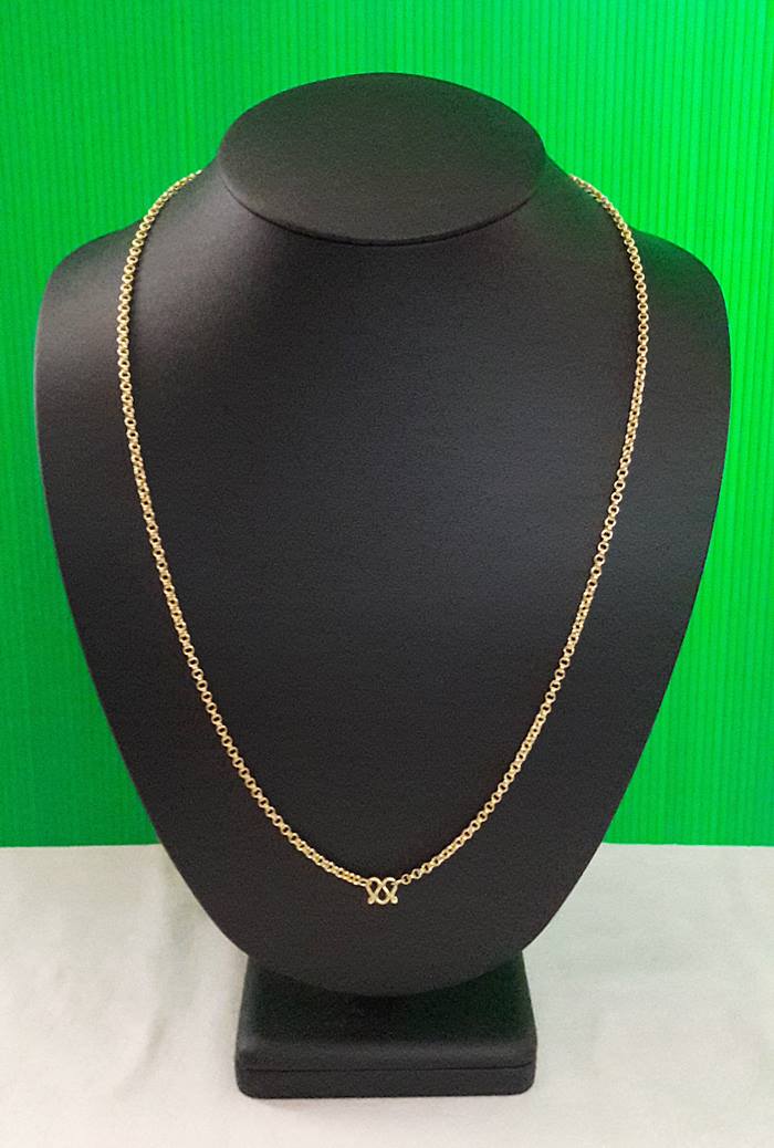สินค้าหมดค่ะ สร้อยคอผู้หญิงทำจากเหรียญ25,50ส.ต.ลายห่วงคู่แบบยาวค่ะ
