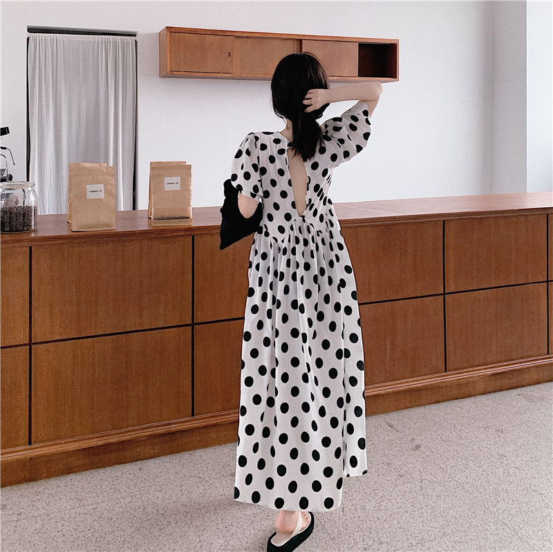พร้อมส่ง 🍿 Polka dot camila dress เดรสยาวลายจุด (IN32087)