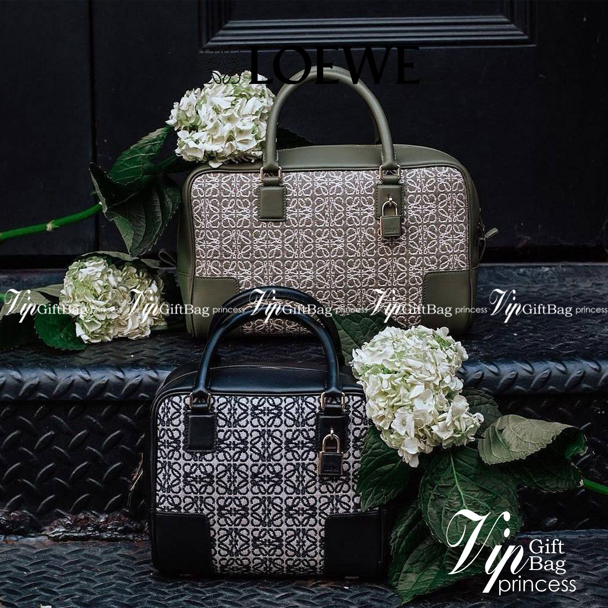 LOEWE ANAGRAM BAG VIP GIFT WITH PURCHASE (GWP) ไอเท็มใหม่! ดีไซน์สวยหรูคงเอกลักษณ์ด้วยวัสดุ Anagram Canvas Jacquard Fabric ผสมผสานหนังแท้ Calfskin ลงตัวสุดคลาสสิค เปิดปิดด้วยซิปแบรนด์อะไหล่ทองขนาดกำลังดี น้ำหนักเบา ใส่กระเป๋าสตางค์ใบยาว มือถือ ของใช้ได้เย