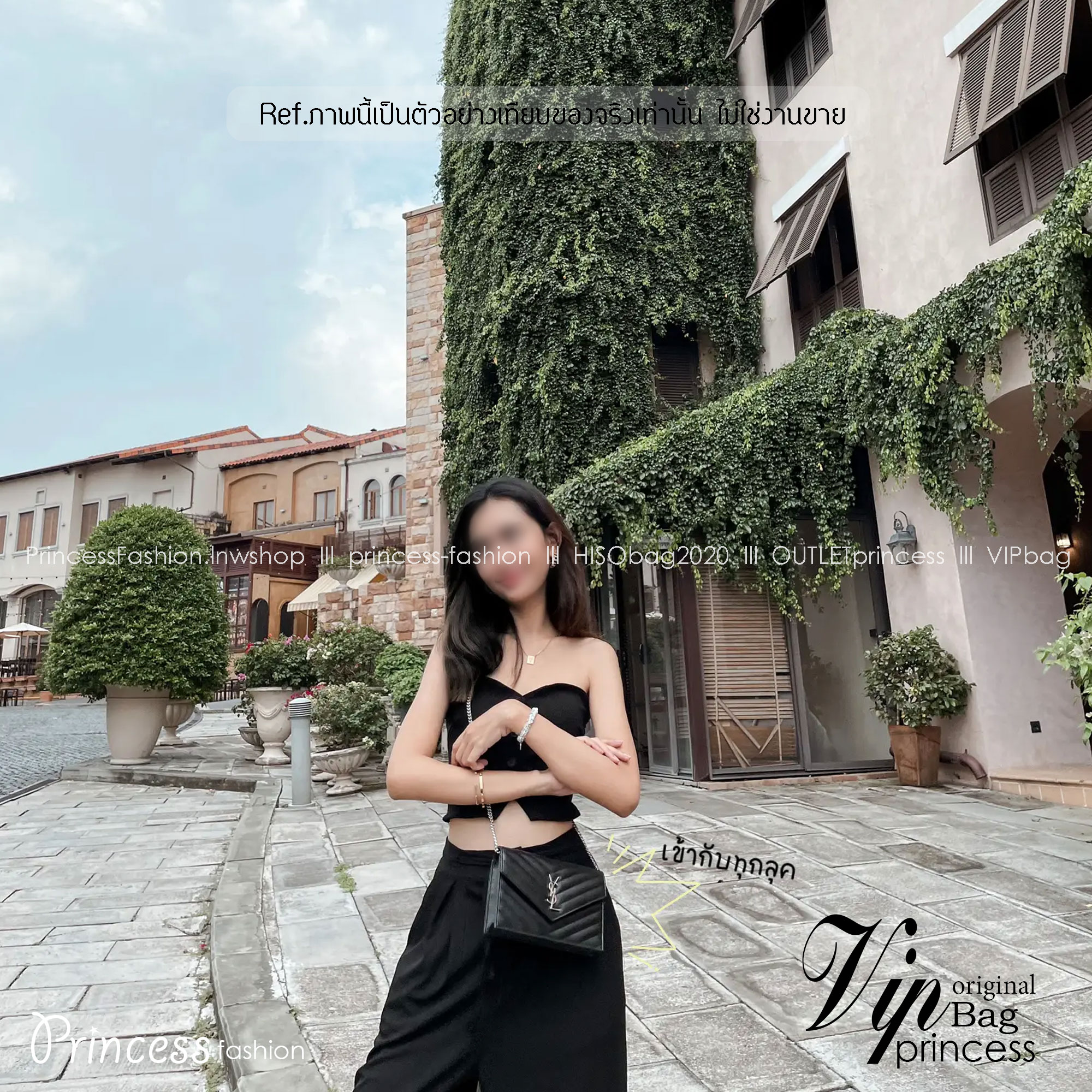 YSL Envelope WOC 7.5 Wallet on chain / YSL Clutch Bag 7.5" กระเป๋าสะพายรุ่นยอดนิยม เกรดหนังคาเวียร์สวยเต็มใบ เกรดออริ 1:1 ใช้งานต่างประเทศได้