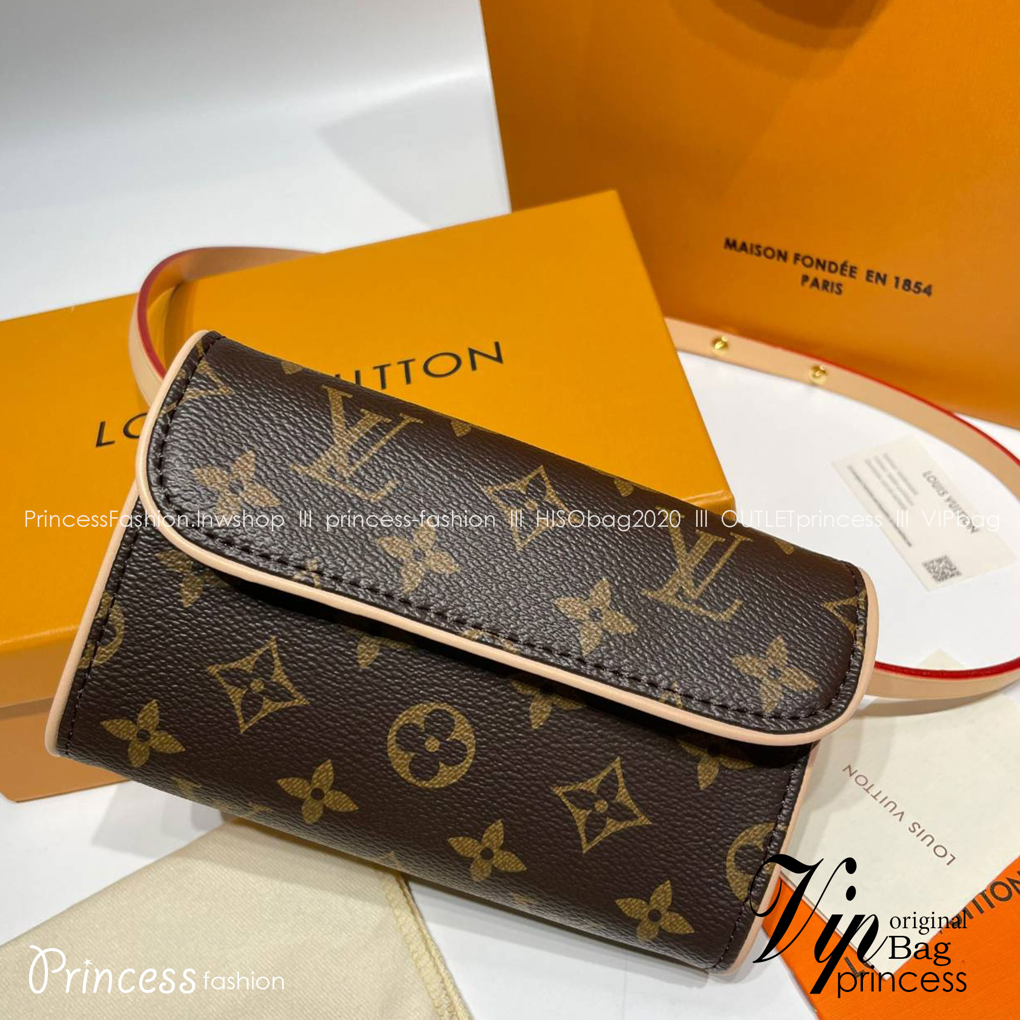 LV Monogram Pochette Florentine Belt Bag Waist Bag กระเป๋าทรงพอช คาดอก คาดเอว สะพายได้ ครบทุกฟังชั่น สวยหรู เกรดออริ ท็อป สลับแท้ 1:1 เกรดดีสุด หนังแท้ ผ่านทุก ตม.