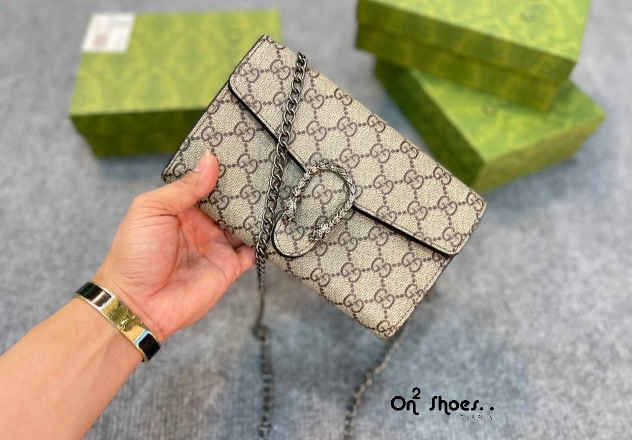 GUCCI Dionysus GG chain wallet / GG Dionysus Wallet พร้อมส่งที่ไทย งานสวยเลยค่า ขนาดกำลังน่ารัก อะไหล่สั่งผลิตเฉพาะรุ่น สะพายขึ้นไหล่คือสวยหรูเลยค่า