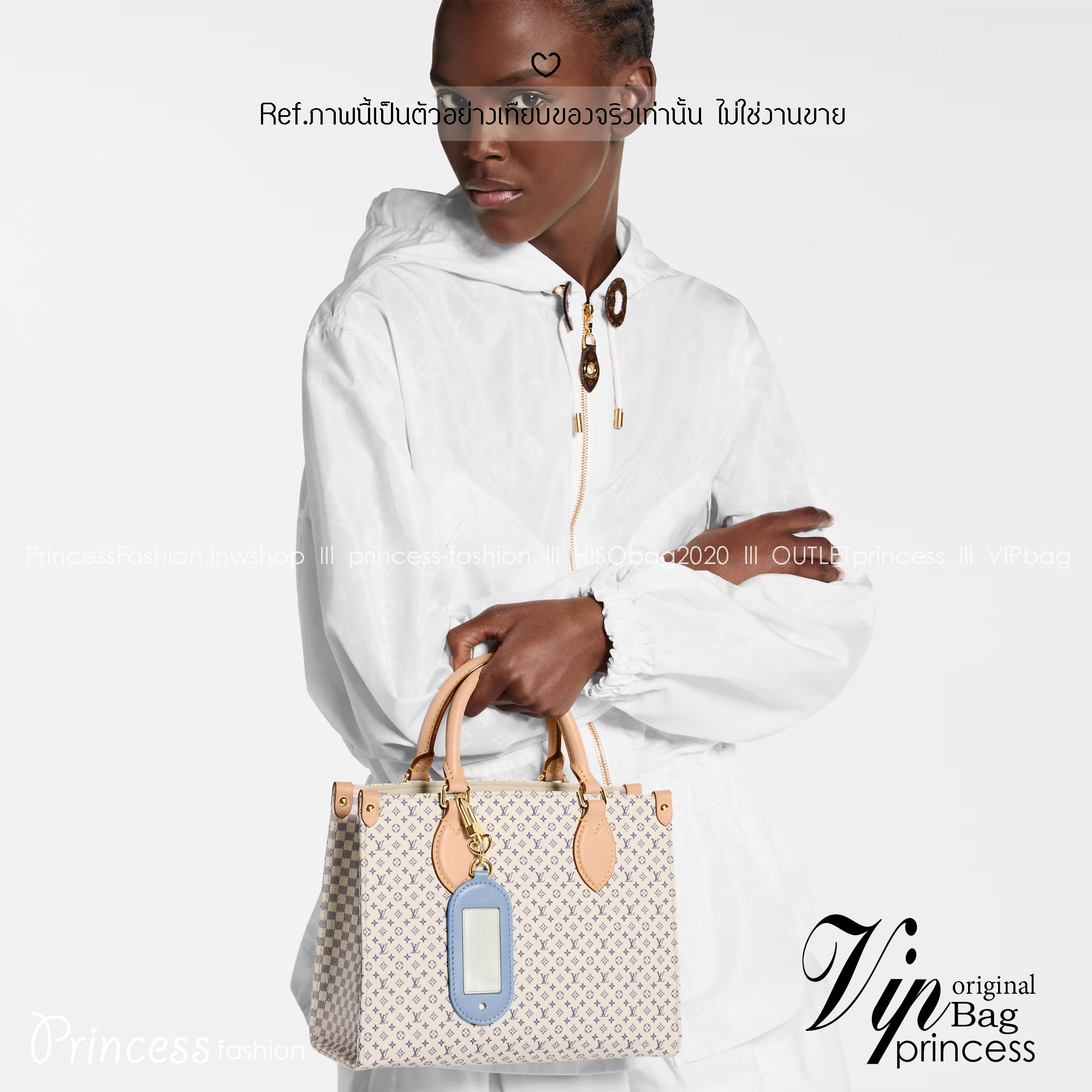 ORI หนังแท้ | LV OnTheGo PM bag Monogram Sand Beige กระเป๋าสะพายทรงโท้ทออนเดอะโก ในคอลเลกชัน LV Romance ยกระดับดีไซน์สำหรับฤดูกาลนี้ด้วยการผสานสัญลักษณ์ไอคอนิกลาย Damier และ Monogram ที่มีเอกลักษณ์ไม่ซ้ำใครของเมซงเข้าด้วยกัน กระเป๋าถือหนังหรูหรา