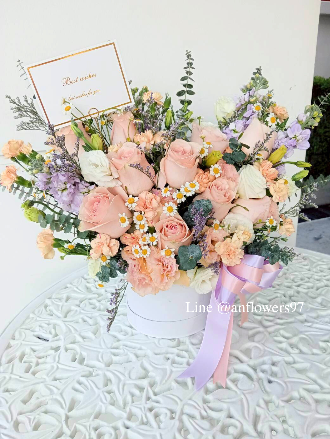 Flowers box ดอกไม้โทนสีพีช