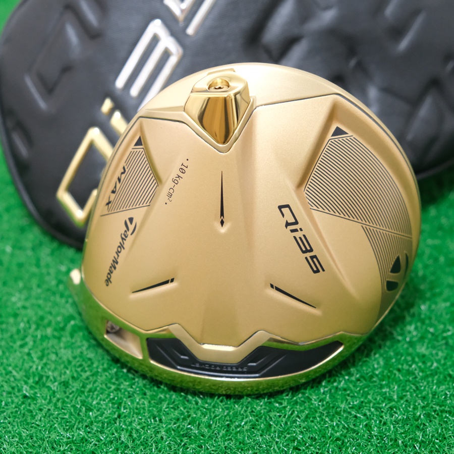 2025 TAYLORMADE QI35 MAX DESIGNER SERIES MATTE GOLD 9.0* DRIVER - HEAD ONLY + HEADCOVER