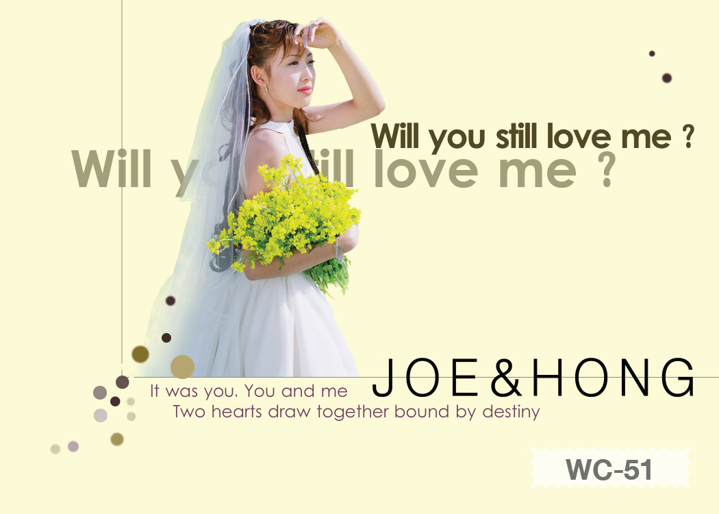 การ์ดแต่งงานแบบใส่ภาพตนเองได้ ขนาด 4x6 in