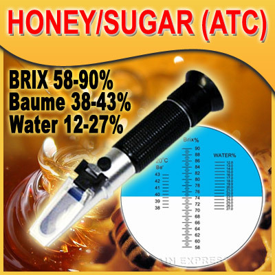 เครื่องวัดความหวาน น้ำตาลในน้ำเชื่อม (Brix) วัดความชื้นในน้ำผึ้ง ช่วงค่า 58-90% Brix