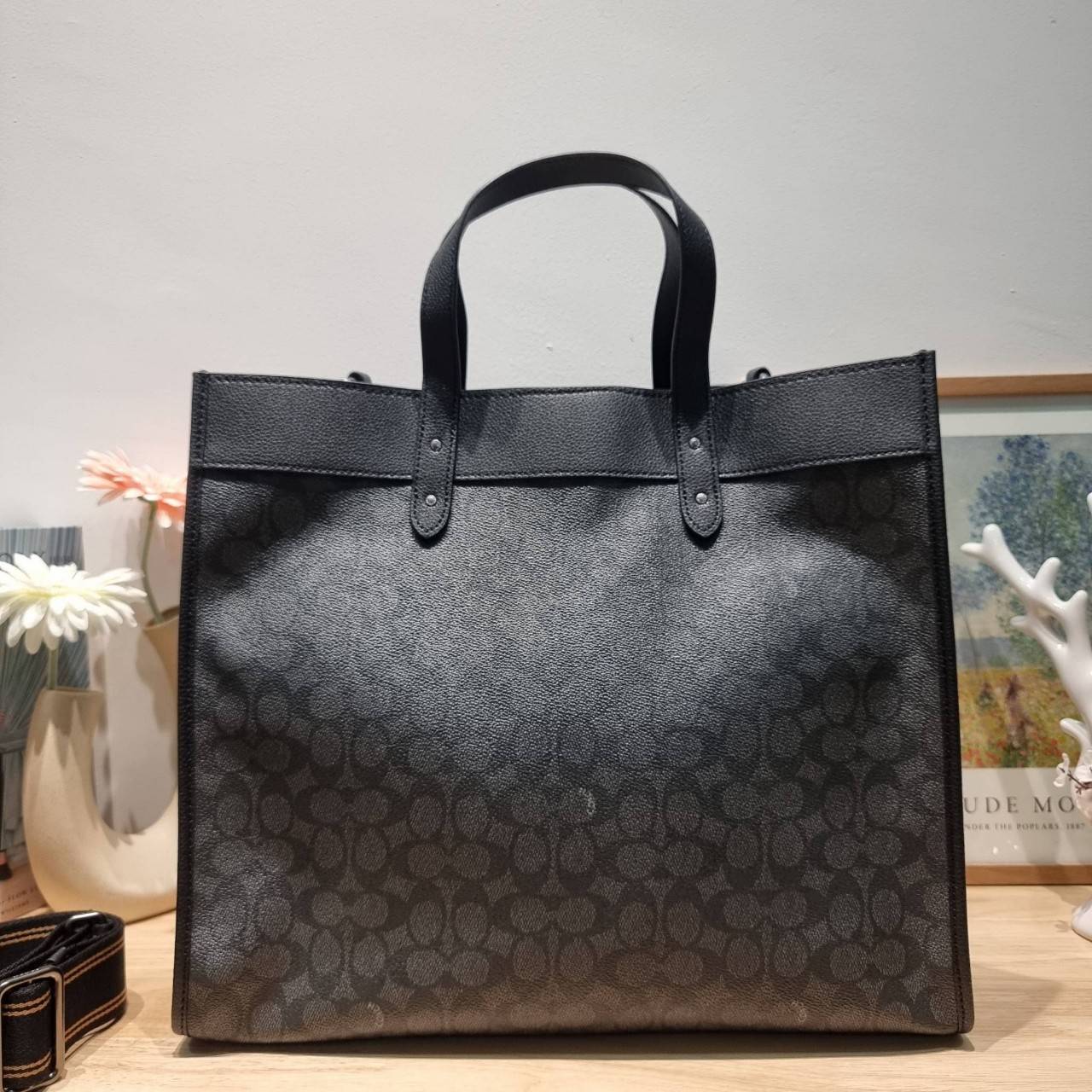 COACH FIELD TOTE IN SIGNATURE CANVAS C7674 กระเป๋าทรงโท้ท ไซส์ใหญ่ภายในโล่งกว้าง เกรดท็อปออริ เกรดดีสุด สลับแท้ 1:1