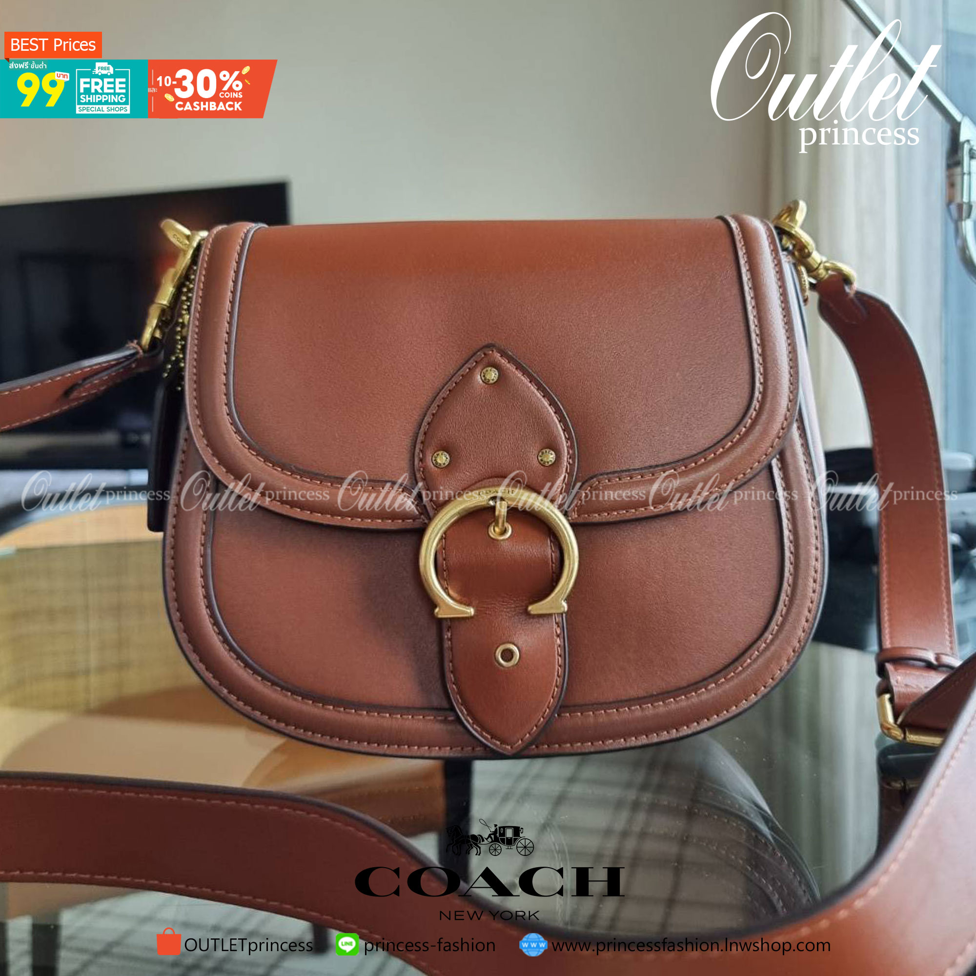 COACH C0749 BEAT SADDLE BAG คอลเลคชั่นใหม่ ดีไซน์หรูหรา พิเศษมากๆมาพร้อมสายสะพาย 2 เส้น ใช้คู่กันหรือแยกสะพายก็สวยครบสูตร กระเป๋าสะพายทรง saddle คลาสสิค เปิด-ปิดด้วยกระดุมแน่นหนา ภายในเป็นช่องโล่ง ใส่ของได้ครบครัน สาวๆใช้เป็น everyday bag ได้เลย เห็นสีน้ำ