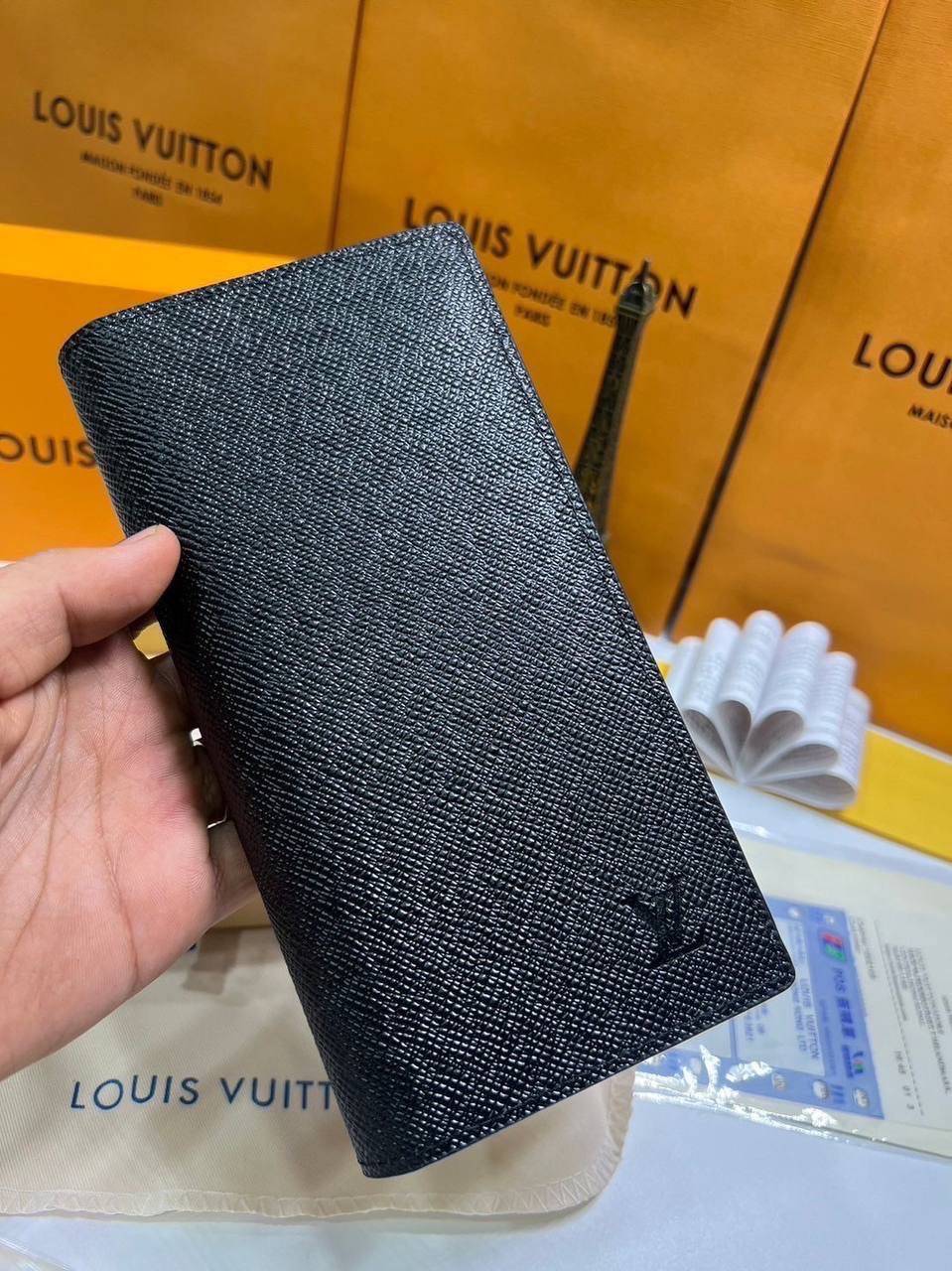 ORI หนังแท้ | LV Long Wallet / LV Brazza Damier Graphite กระเป๋าสตางค์ใบยาว กระเป๋าสตางค์ผู้ชาย