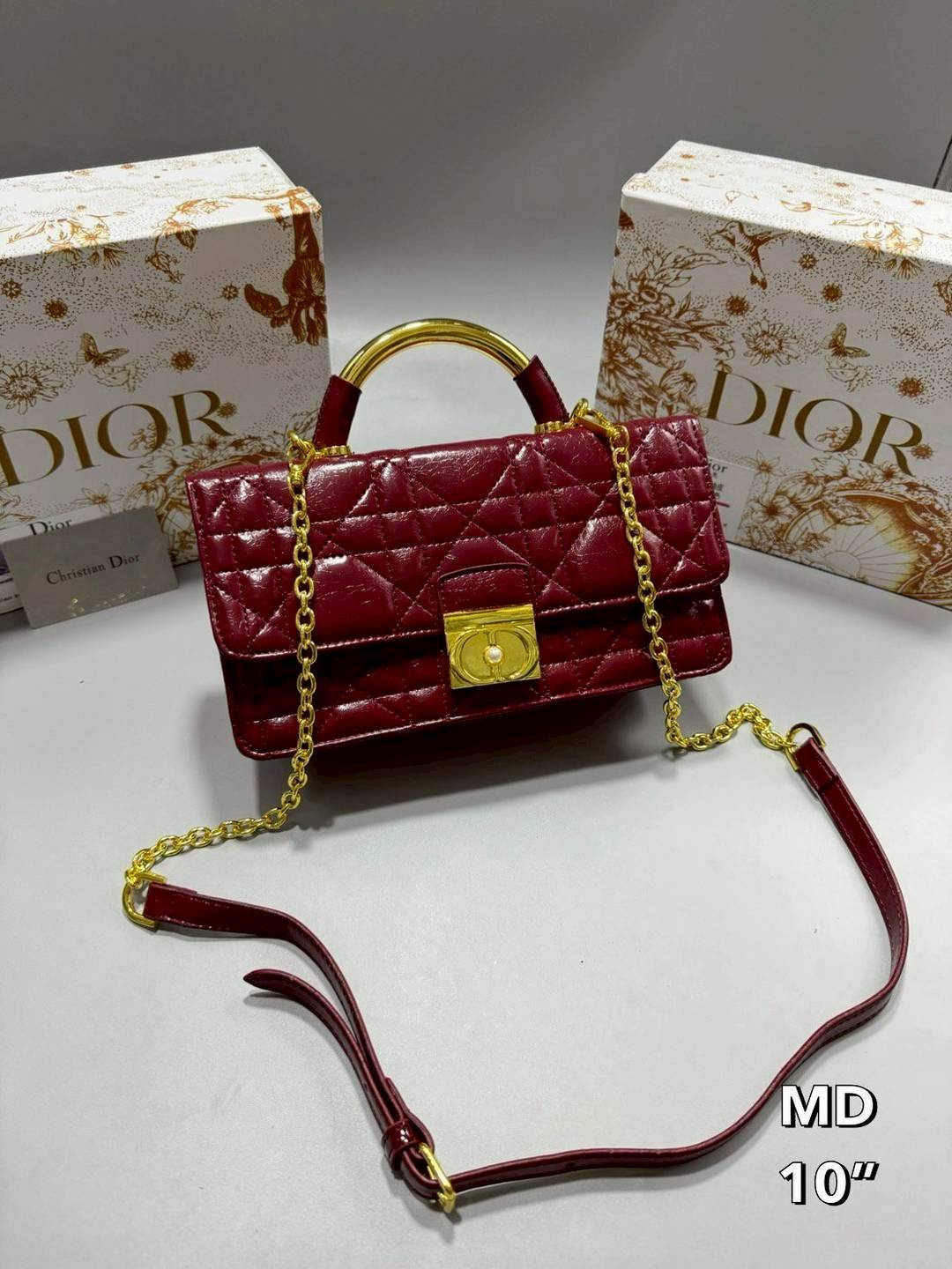 Dior Ange Bag Macrocannage CD clasp with pearl กระเป๋าถือพร้อมสายสะพาย ประดับตัวล็อคมุก สวยงามเหนือกาลเวลา มาแรงมาก! จึ้งมาก! สุดลัคชู