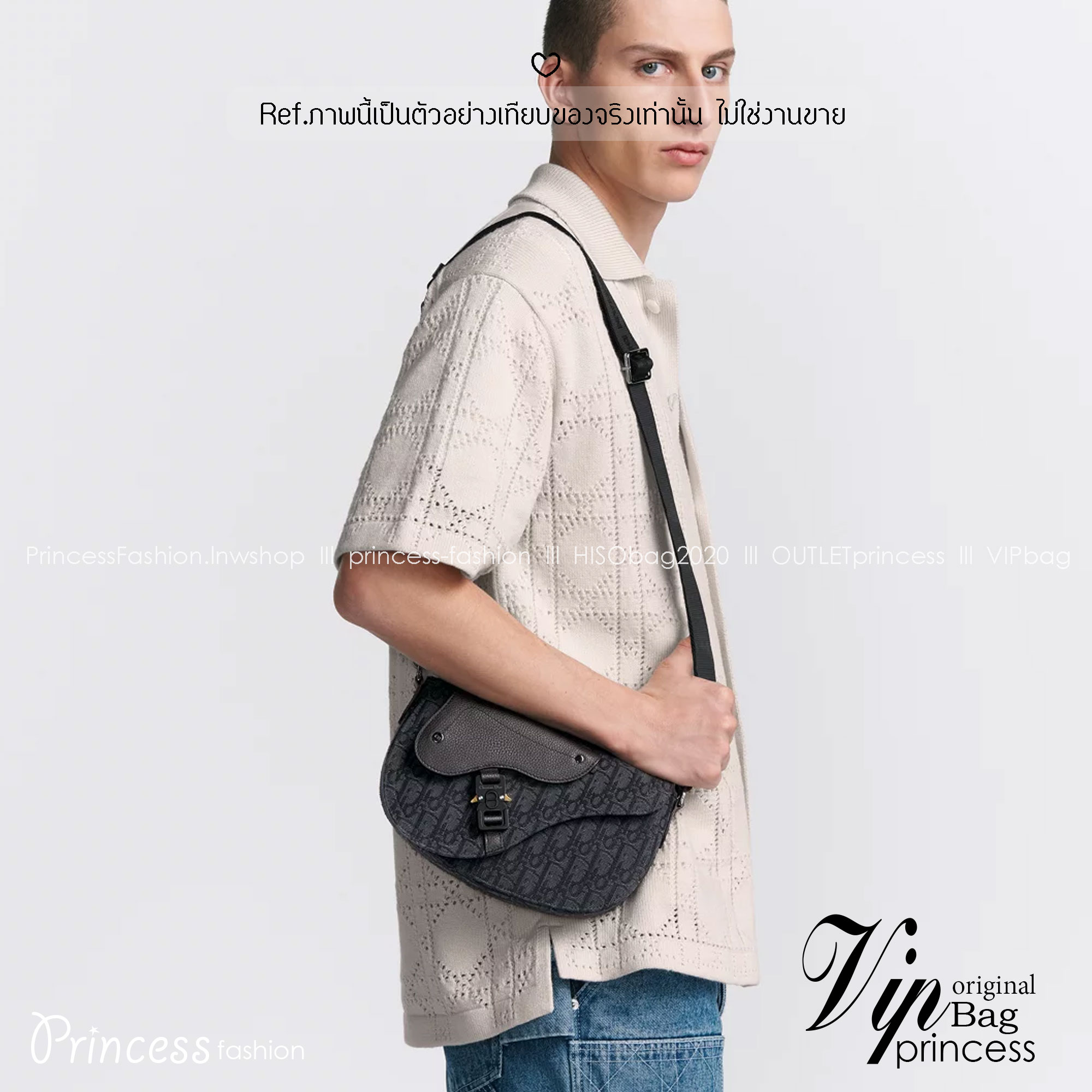 DIOR Saddle Messenger Bag Oblique Jacquard and Grained Leather กระเป๋าสะพาย Saddle pouch คู่ใจท่านชาย เอกลักษณ์ที่หรูหราตลอดกาล เกรดออริ 1:1