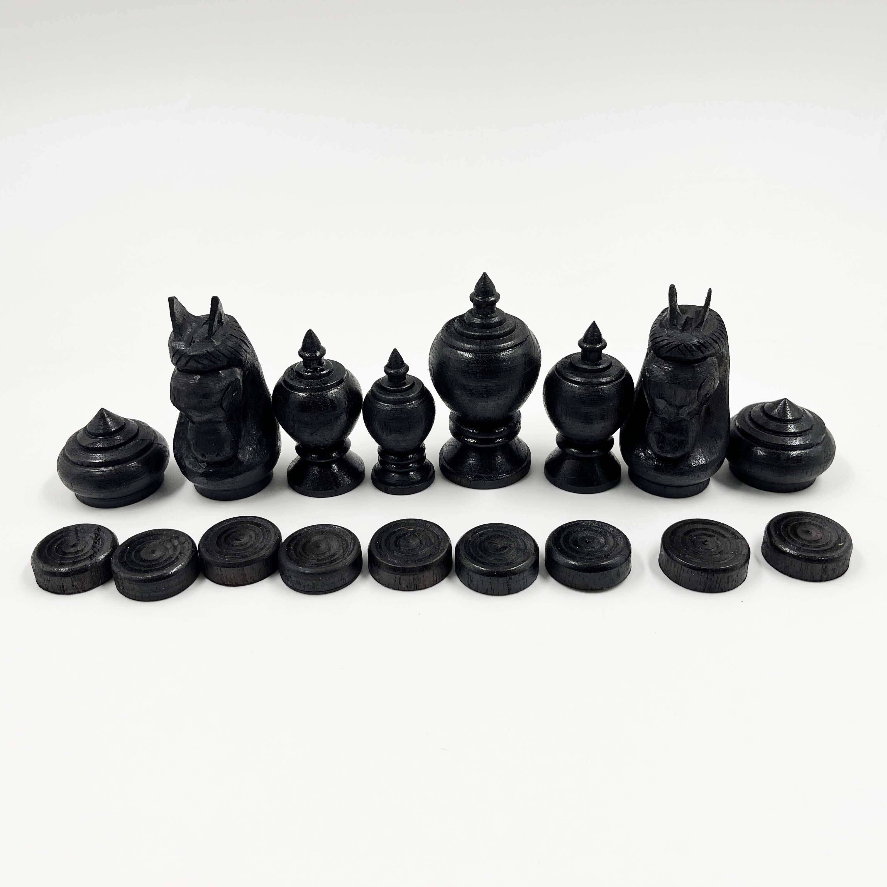 ตัวหมากรุกไทยไม้สักชุดสหัสเดชะ