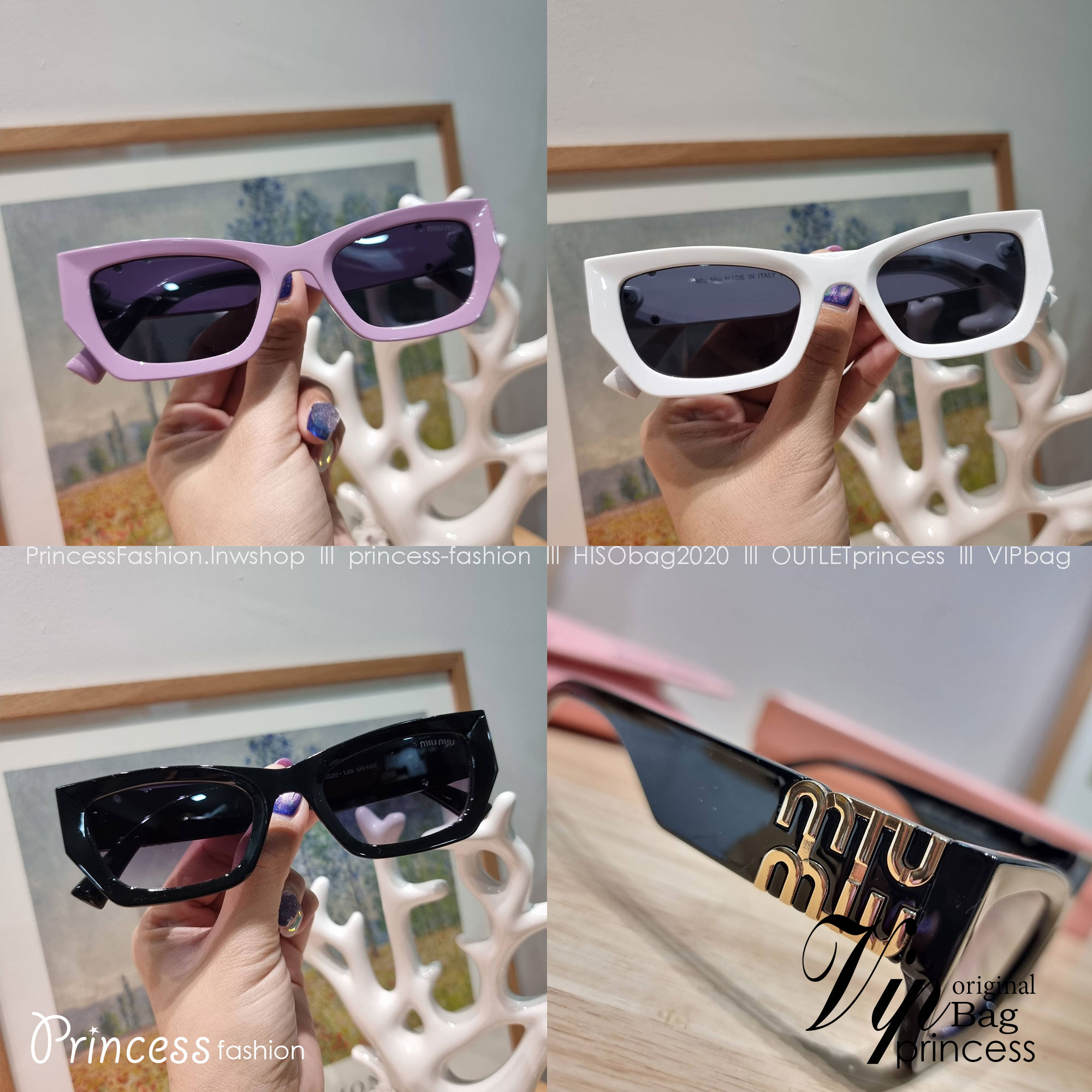 MIU MIU Sunglasses UV protection มาพร้อมอุปกรณ์ครบเซ็ท สวยปัง สวยตะโกน มีพกติดตัวไว้ไม่ตกเทรนด์ ใส่เสริมโหงวเฮ้ง ดูผู้ดี ใช้ได้ทุกโอกาส ทุกสถานการณ์ ใส่ที่บ้านถนอมสายตา ใส่ออกข้างนอกกันแดด กันลม กันฝุ่นก็มั่น ก็เลิศทั้งหมด