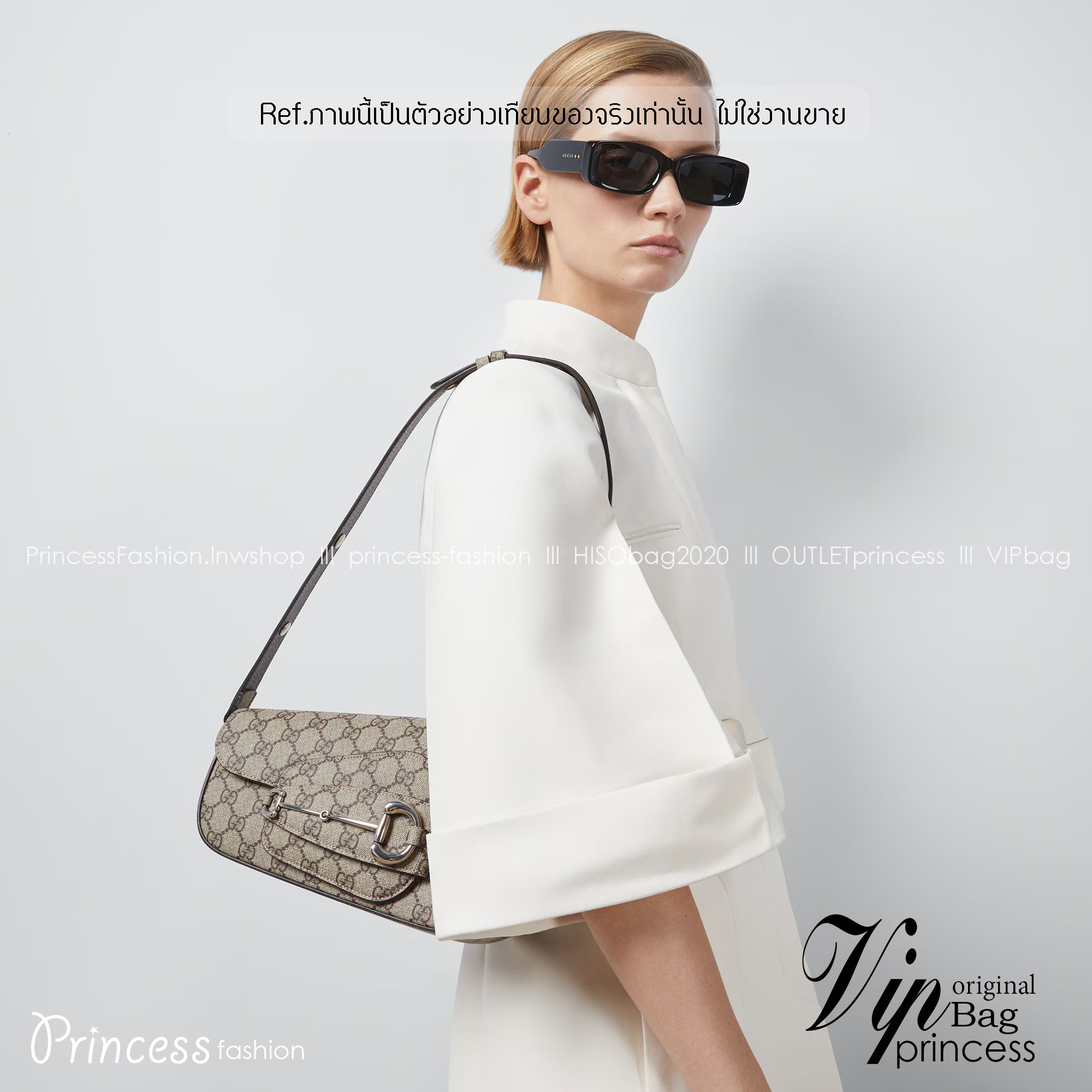 10" GUCCI HORSEBIT 1955 SMALL SHOULDER BAG by an asymmetrical shape กระเป๋าสะพายไหล่ดีไซส์รูปทรงร่วมสมัย