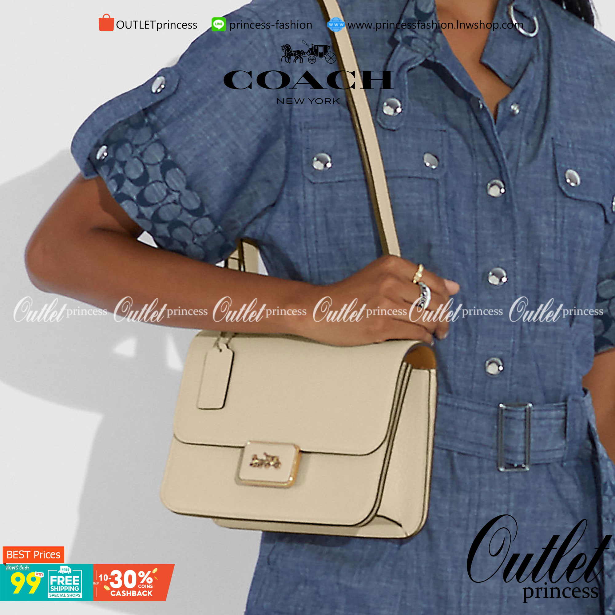 COACH ALIE SHOULDER BAG ((4615)) กระเป๋าสะพายข้างหรือสามารถทบสายกันเพื่อคล้องไหล่ได้ค่ะ วัสดุหนังแท้ หนังนิ่มสวยงามมากๆค่ะ ด้านหน้าเป็นแผ่นโลหะแบรนด์ดูหรูทีเดียว เปิดปิดกระเป๋าแบบกดล็อค ภายในแบ่งช่องหลักหนึ่งช่องค่อนข้างกว้างใส่มือถือได้ทุกรุ่น;กระเป๋าเงิ