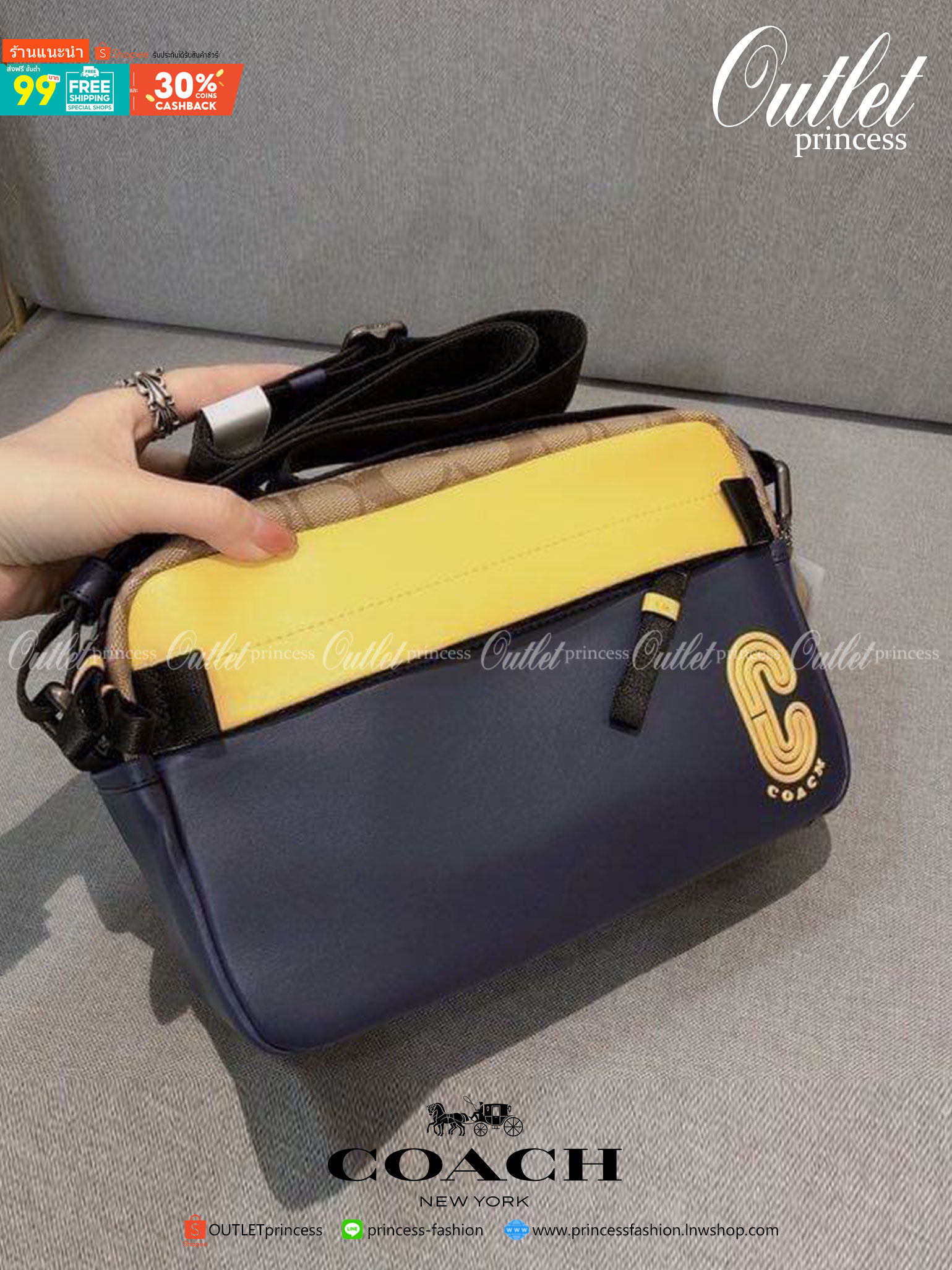 COACH EDGE CROSSBODY IN SIGNATURE CANVAS กระเป๋าสะพายครอสบอดี้ร์ วัสดุหนังแท้ หนังนิ่มอย่างดีค่ะ ด้านหน้ามีช่องซิปซ่อนให้หนึ่งช่อง เปิดปิดช่องหลักแบบซิปคู่ภายในกว้าง ใส่ของได้จุเลยนะคะ มีช่องซิปและช่องเล็กให้อีก2ช่อง;ด้านหลังกระเป๋าเป็นช่องโล่งใส่ของอีกช่