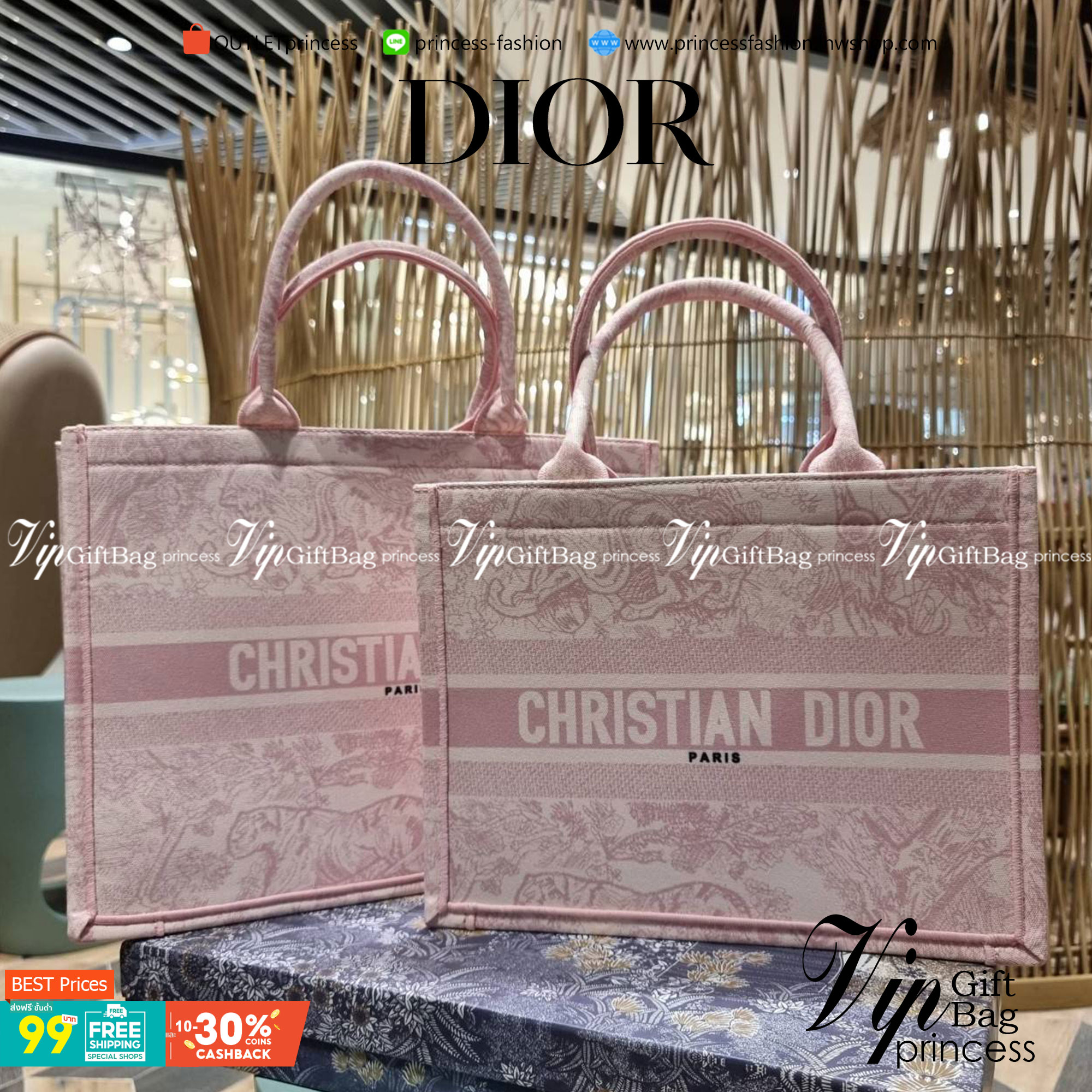 VIP 】HOT ARRIVAL!! DIOR CD SHOPPING BAG WITH GWP กระเป๋าทรงช้อปปิ้งใบใหญ่ จุใจ!! พรีเมี่ยมกิ๊ฟรุ่นดับเบิ้ลฮอต ดีไซน์คลาสสิควินเทจ สวยหรู วัสดุผ้าแคนวาสลายกราฟฟิค ภายในโล่งกว้างมากๆ ใส่ของจุสุดๆ โน้ตบุ้ค ไอแพด กระเป๋าสตางค์ มือถือ หรือเสื้อผ้ายังได้ สะพายค