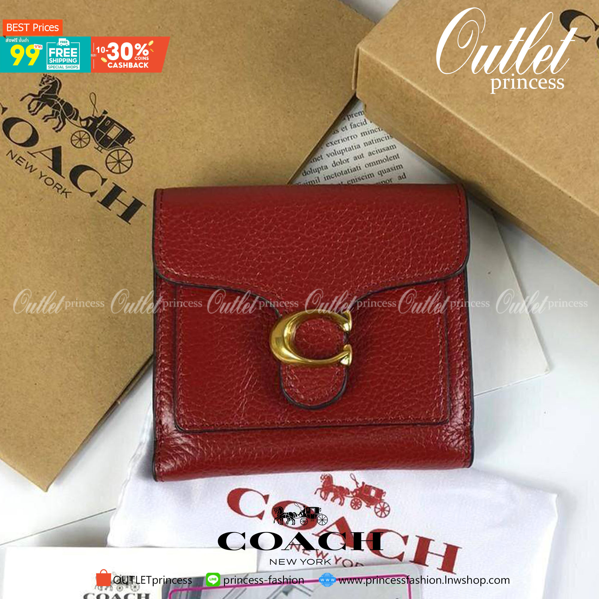 กระเป๋าสตางค์ใบสั้น COACH สามารถใช้งานได้ทั้งด้านหน้าและด้านหลัง