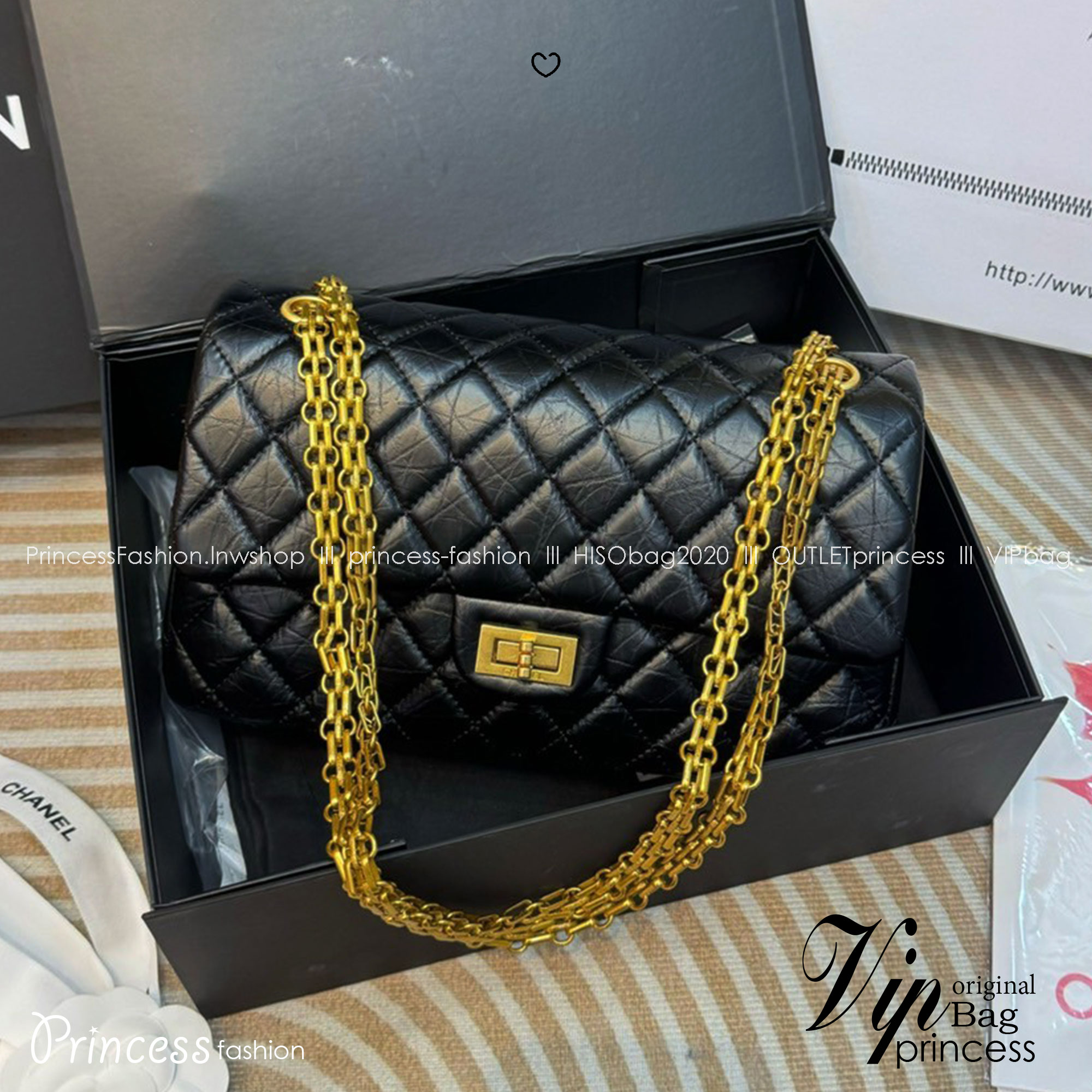 Chanel 2.55 Handbag กระเป๋าสะพายสุดคลาสสิกวินเทจ ดีไซส์หนังยับหรูหราชวนสะสม สุดยอดเดอะเบสท์ไอเท็ม พร้อมเสิร์ฟครบชุด สุดคุ้ม