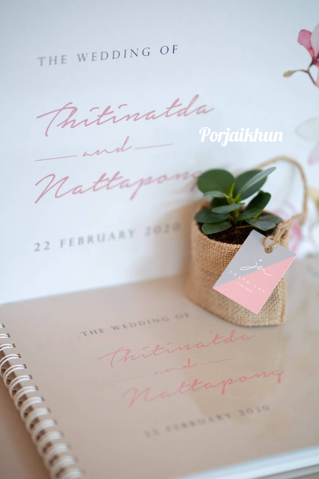 ของชำร่วยต้นไม้บรรจุถุงผ้ากระสอบพับปาก ขนาดกระถาง 3 นิ้ว