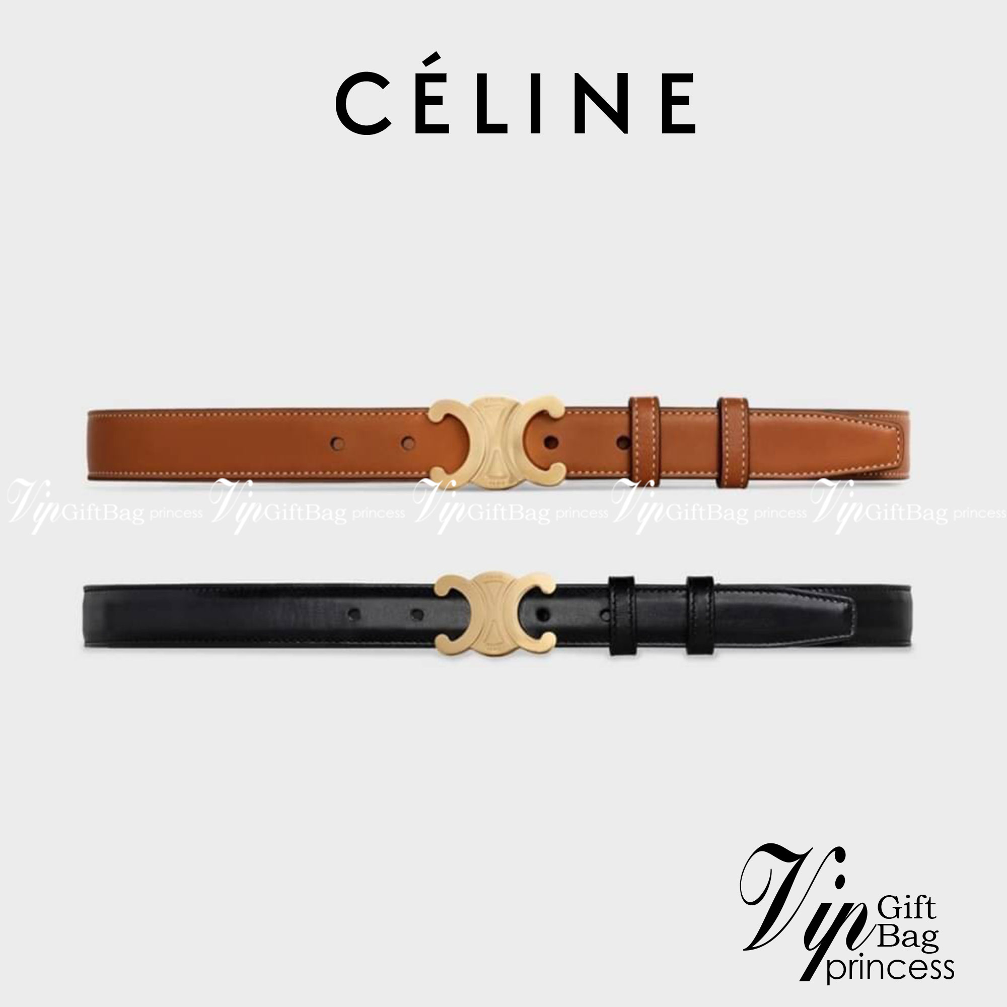 หนังแท้ Ori CELINE BELT LOGO 25MM / Celine Vintage Logo Leather Belt ออริจินอลเกรด 1:1 หนังแท้ หัวเข็มขัดโลโก้แบรนด์แบบ 3D Vintage สีทอง ปั้มโลโก้คมชัดคล้ายของจริง สายปรับระดับได้ในดีไซน์เรียบหรูเข้ากับทุกลุ๊คใช้ได้ทั้งชายหญิง สินค้ามาพร้อม Original Packa