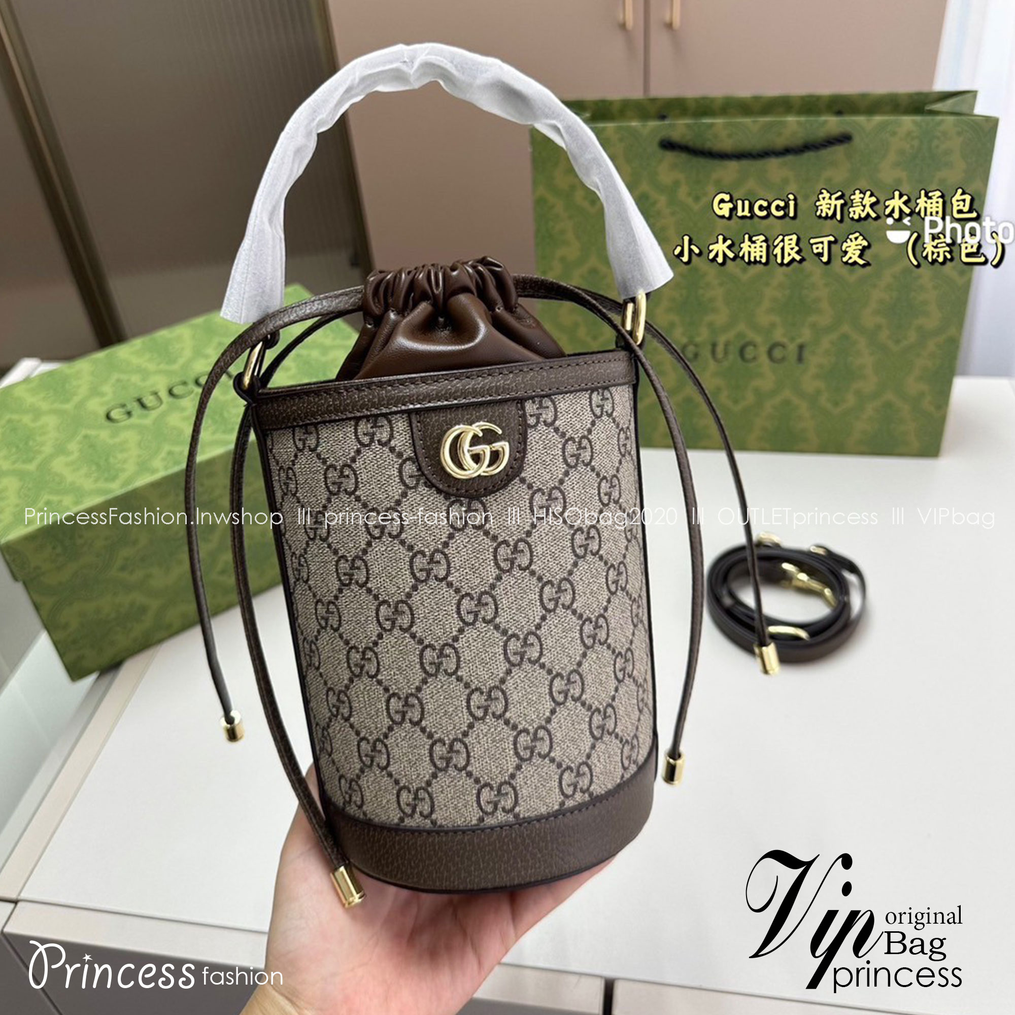 Gucci Horsebit 1955 Small Bucket Bag / Gucci Bucket Bag พร้อมส่งที่ไทย กระเป๋าบัคเก็ตไซส์มินิ ดีไซน์คลาสสิกโทนสีเป็นเอกลักษณ์ พิมพ์ลายคมชัด