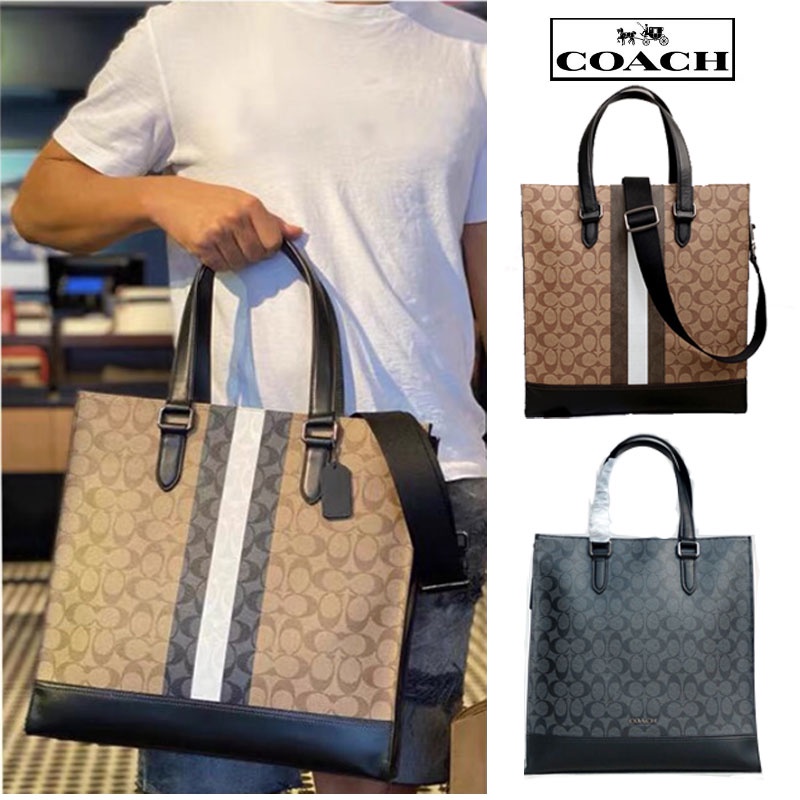 COACH GRAHAM STRUCTURED TOTE IN SIGNATURE CANVAS WITH VARSITY STRIPE C3232