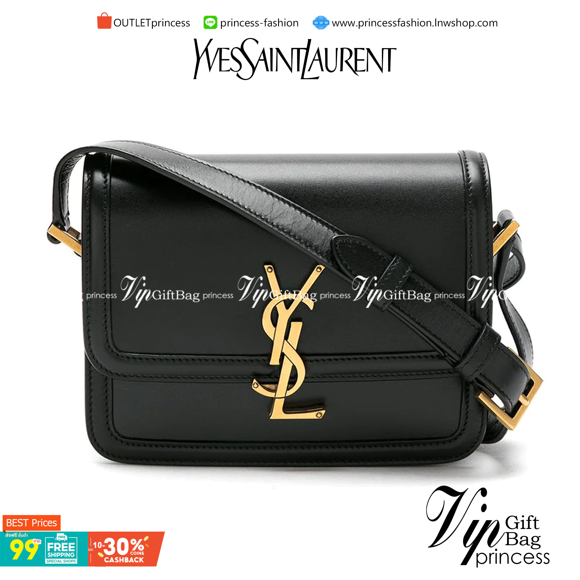 VIP GIFT 】หนังแท้ YSL SAINT LAURENT Saint Laurent small Solferino satchel crossbody bag