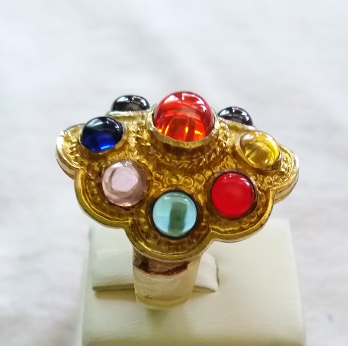 สินค้าหมดค่ะ แหวนพลอยมณีใต้น้ำ(เพชรพญานาค)นพเก้าเนื้อทองเหลือง(ทุกราศี)เบอร์10 วงที่1ค่ะ