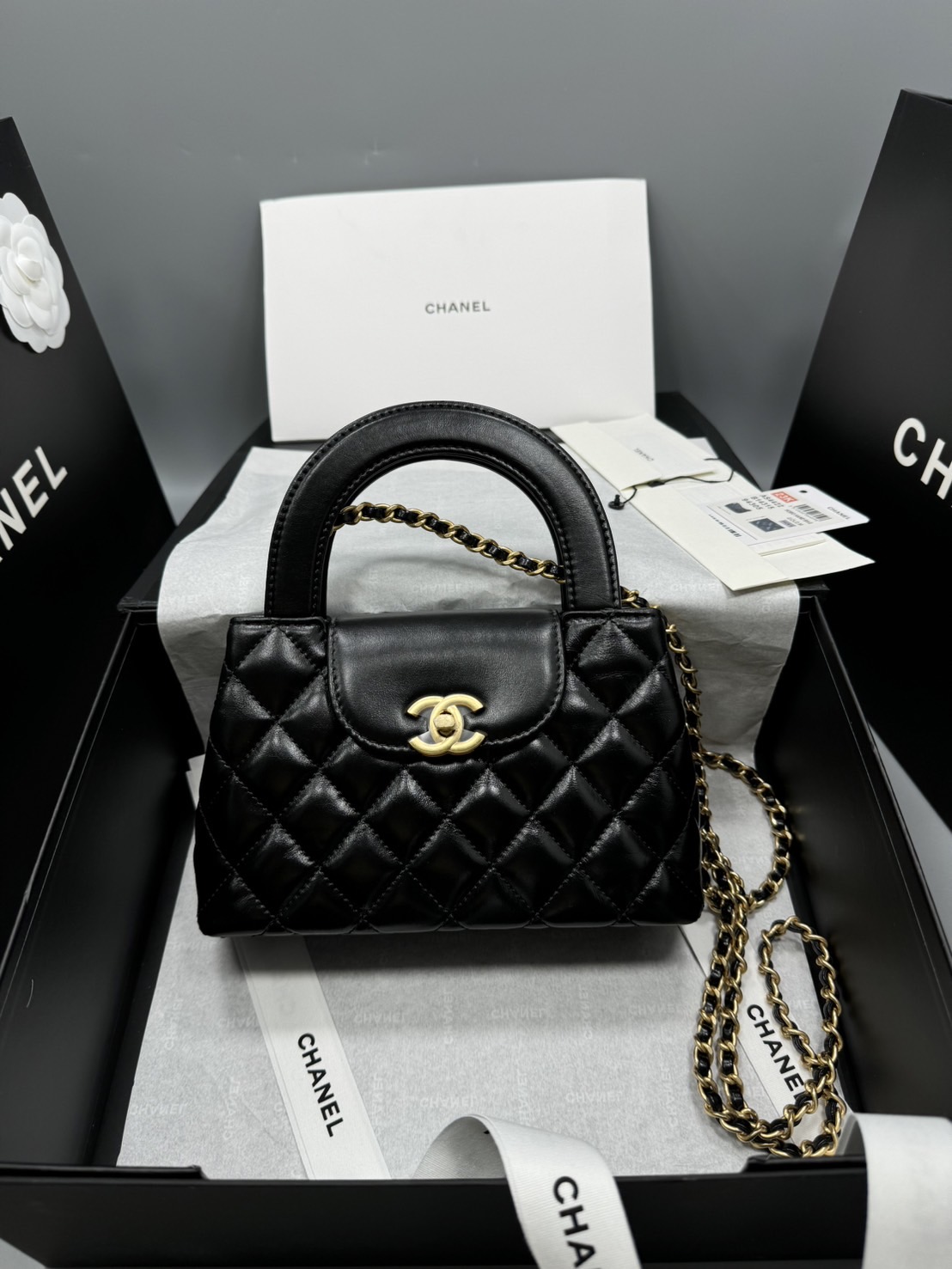 CHANEL KELLY MINI BLACK กระเป๋าสะพายมือจับในตัวไซส์มินิ หนังแท้ เกรดออริ ท็อป สลับแท้ 1:1 ผ่านทุก ตม ใช้งานต่างประเทศได้
