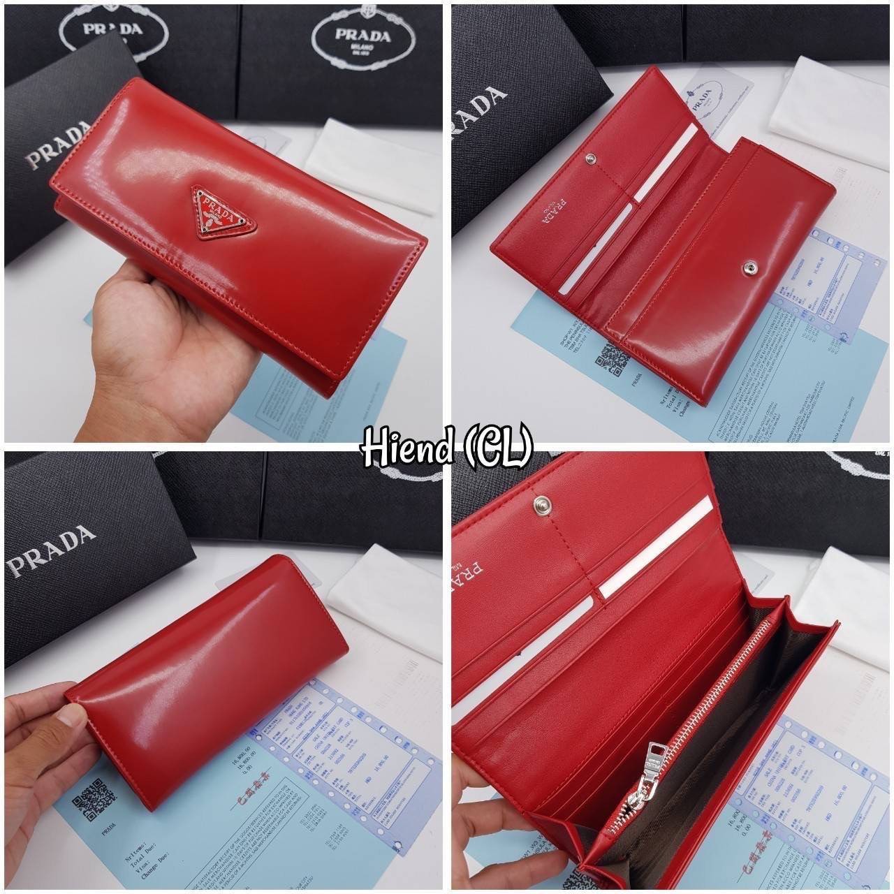 หนังแท้ Prada Long Wallet / Prada Wallet กระเป๋าสตางค์ใบยาว ใช้งานง่าย สวยหรู งานหนังแท้ทั้งใบ ภาพสินค้าถ่ายจากงานขายจริง ใช้งานต่างประเทศได้