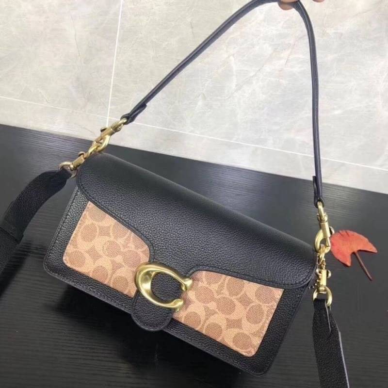 ของแท้ 💯% Coach Tabby Shoulder Bag 26 Polished pebble leather, suede and refined calf leather Inside zip and multifunction pockets Snap closure, fabric lining Outside slip pocket