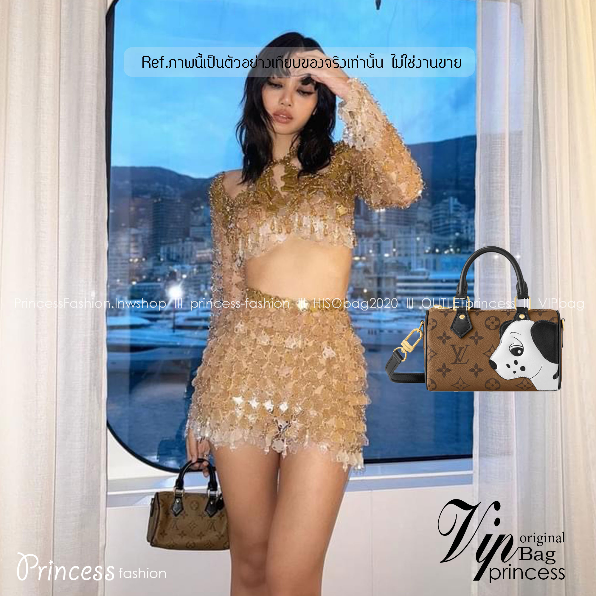 LV Nano Speedy Monogram Reverse Canvas Bag กระเป๋าสะพายใบเล็ก น้องหมารุ่นใหม่ cute dog เกรดออริ 1:1 ใช้งานต่างประเทศได้