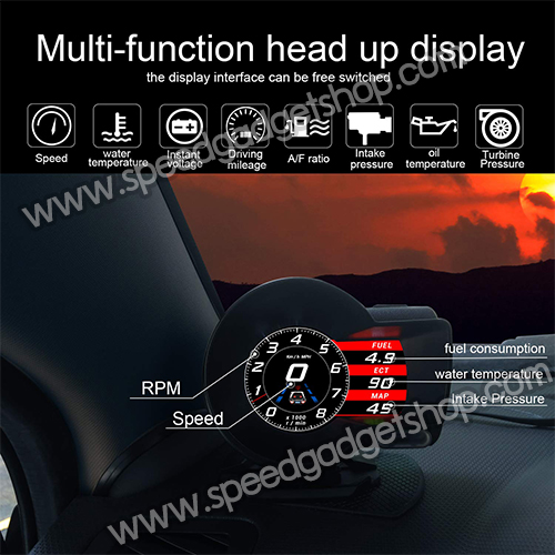 เกจวัด obd OBD2 Smart gauge Display Meter รุ่น F8 วัดความร้อนหม้อน้ำ วัดความเร็ว วัดรอบ วัดแบต นาฬิกาดิจิตอล มีเสียงเตือน ติดตั้งกับ port obd2 ไม่ต้องตัดต่อสายไฟ (อ่านโค้ด ลบโค้ด เครื่องยนต์ได้) ใหม่ล่าสุด ตัวเกจอัพเดตซอฟแวร์ได้