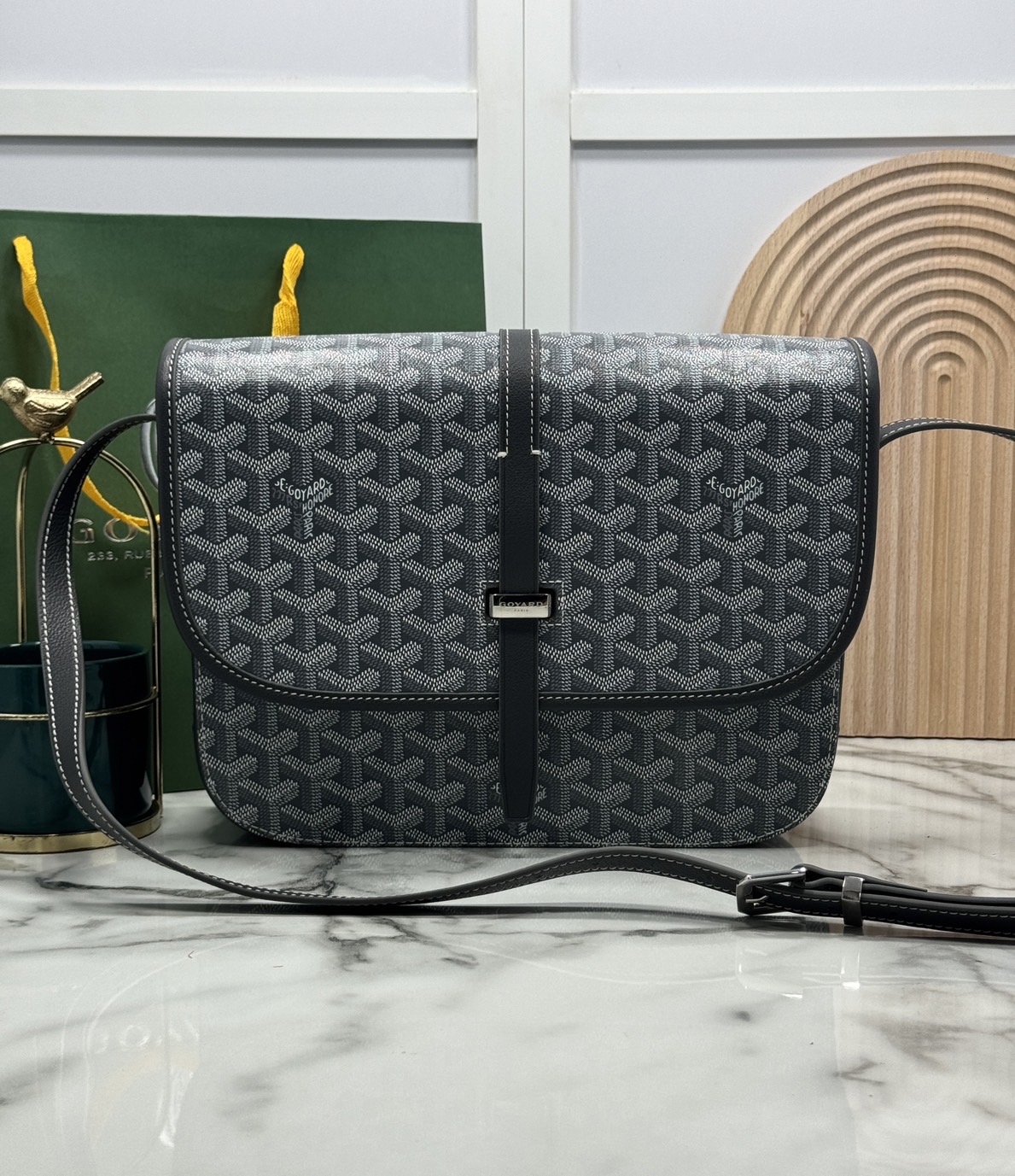 ORI | สลับแท้ GOYARD Belvedere MM Bag 29cm กระเป๋าสะพายทรงแมสเซ็นเจอร์แบรนด์หรูสัญชาติฝรั่งเศส หนังแท้ แคนวาสแท้อย่างดี