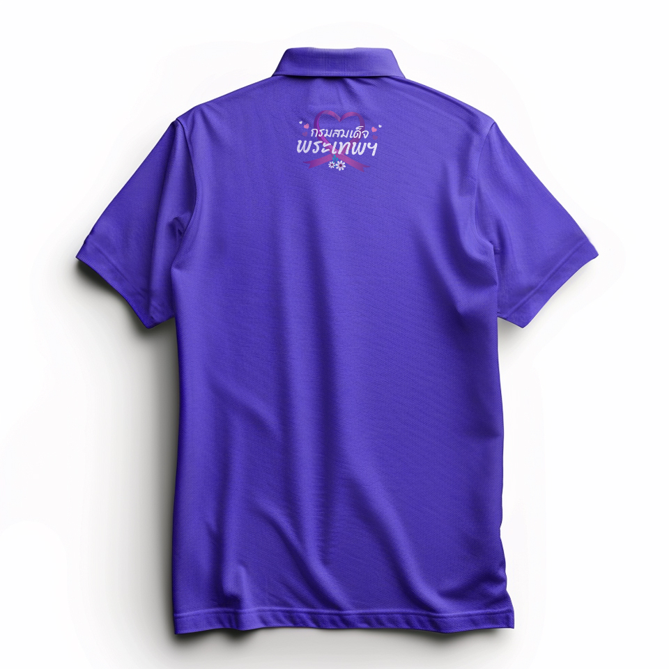 77DESIGN เสื้อคอปกม่วง รักพระเทพ