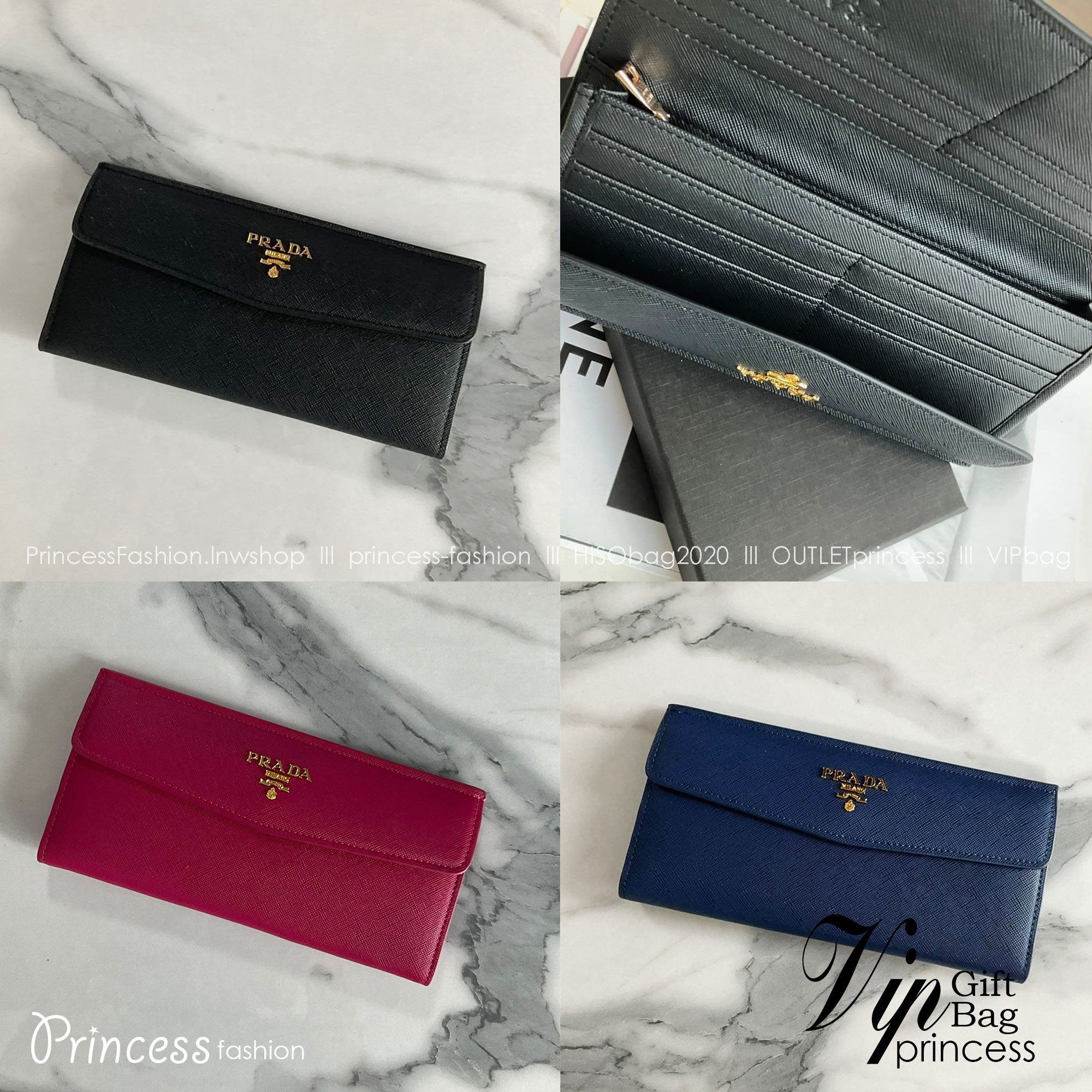 PRADA LONG WALLET Best Seller กระเป๋าสตางค์รับทรัพย์ ทรงหรู ลายหนัง SAFFIANO มีช่องใส่บัตร ถึง 12 ช่อง และช่องซิปใส่ของจุกจิกได้ น้ำหนักเบา จับถนัดมือ ขนาดกำลังดี