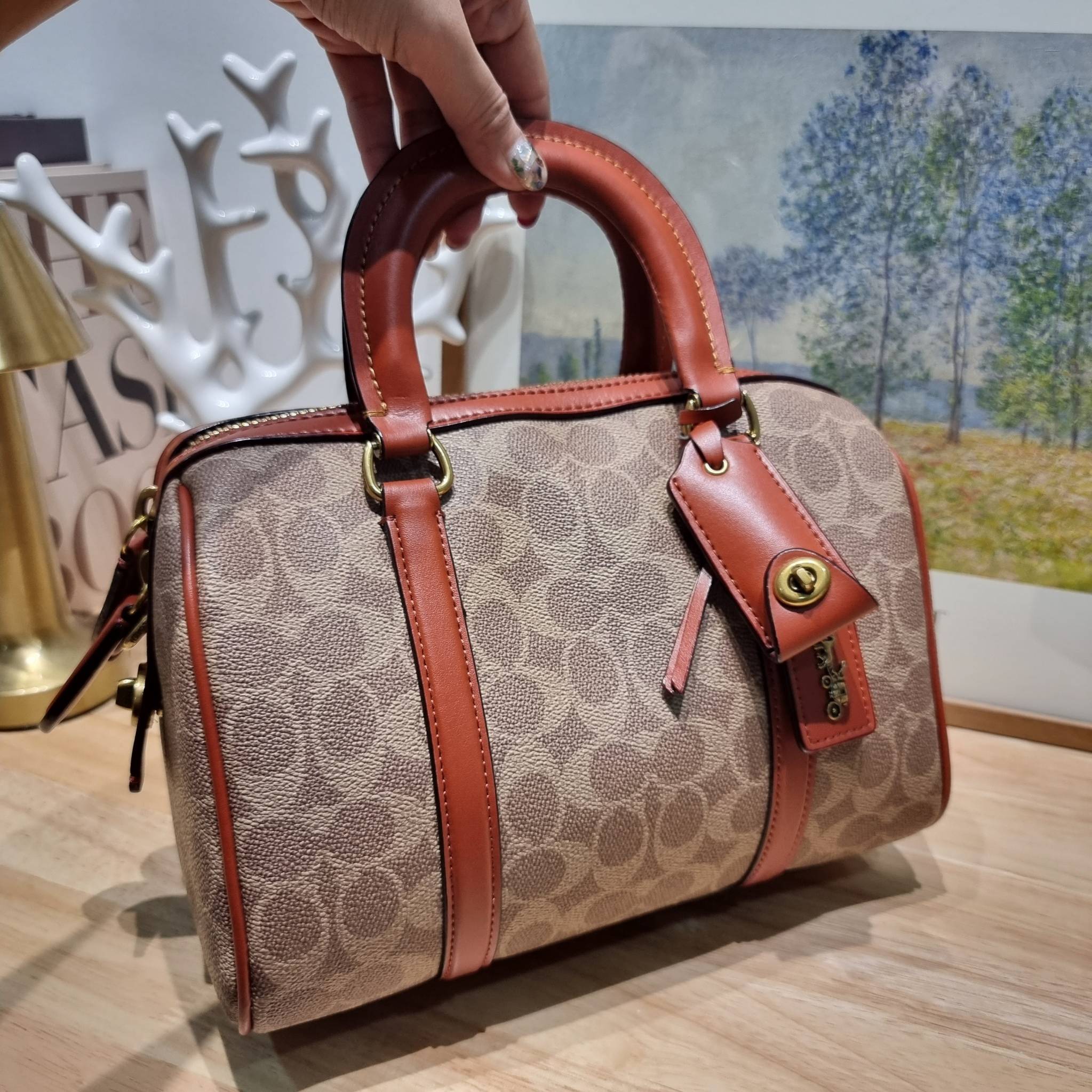 COACH RUBY SATCHEL 25 IN SIGNATURE CANVAS CP239 พร้อมส่ง กระเป๋าทรงหมอนดีไซน์ใหม่ ใบใหญ่ เพิ่มดีเทลความหรูมากมาย