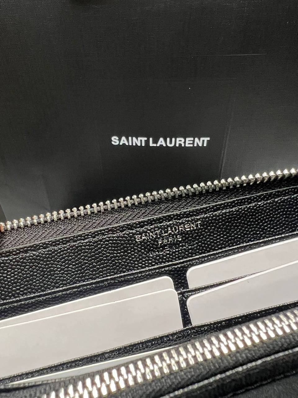 ORI หนังแท้ | YSL zip around wallet / YSL Long Wallet กระเป๋าสตางค์ใบยาวซิปรอบ 🤍 เกรดออริจินอล