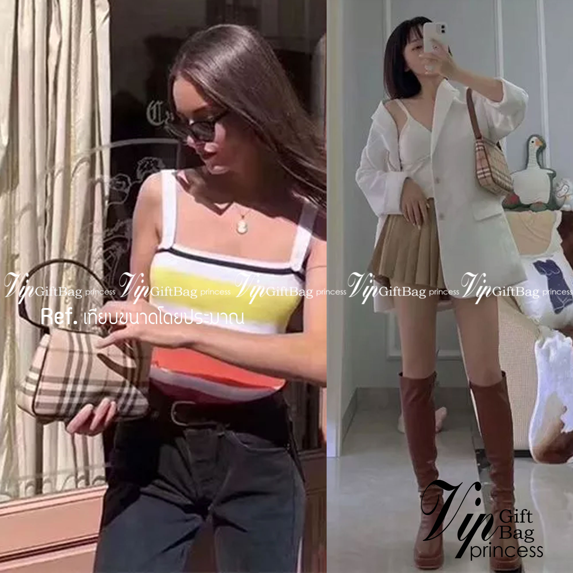 Burberry Vintage Bag / Burberry Nova Check Small Shoulder Bag พร้อมส่งที่ไทย กระเป๋าสะพายไหล่ Vintage Check ที่ถือว่าเป็นสัญลักษณ์อันเก่าแก่ของแบรนด์ ภายในเป็นช่องโล่งกว้าง และมีคุณสมบัติการใช้งานที่ครบครัน