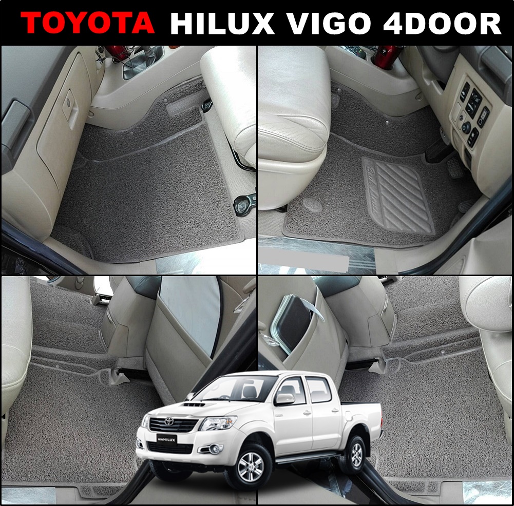พรมดักฝุ่นไวนิลรีดขอบTOYOTA VIGO 4ประตู พรมดักฝุ่นในรถยนต์ เต็มคัน เข้ารูป ตรงรุ่นรถ