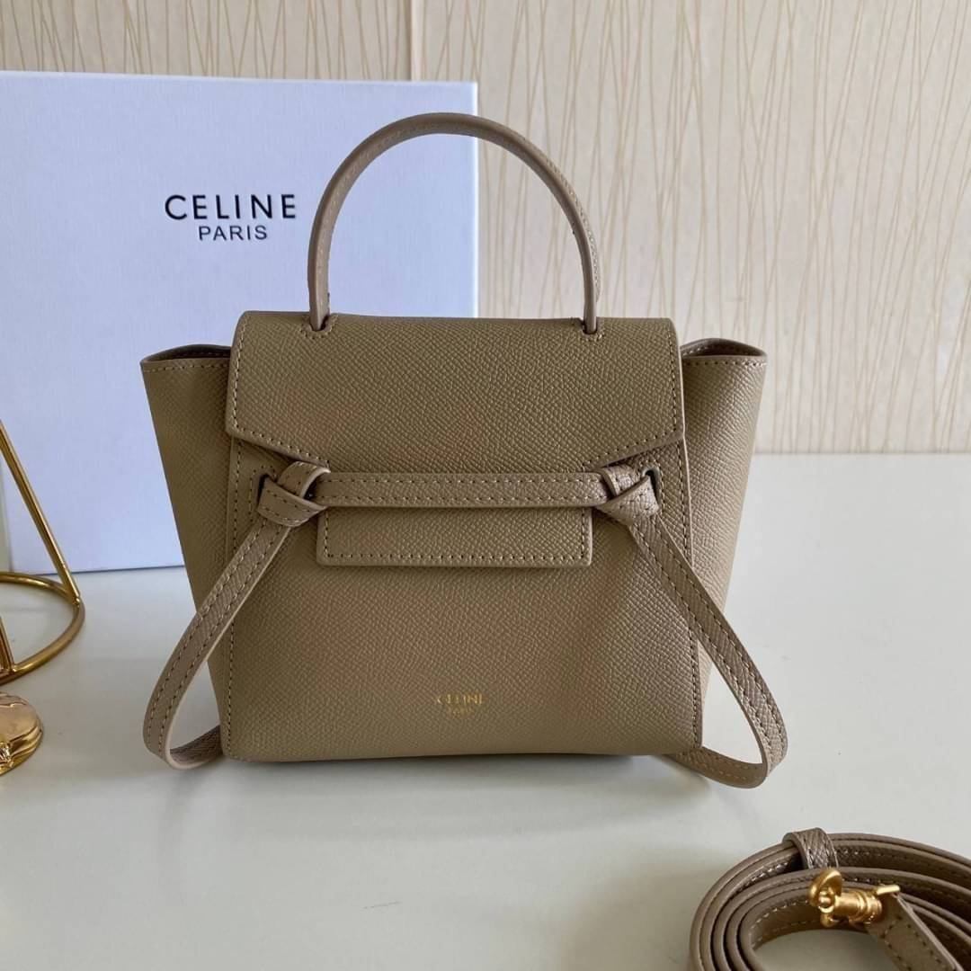 พรีเมี่ยมกิ๊ฟแท้ 100% 】รุ่นหนังแท้ CELINE PICO BELT BAG IN GRAINED CALFSKINAMAZONE ขนาดมินิ น่ารักสุดๆ ใส่ของจุกจิกได้เยอะ พกพาสะดวก