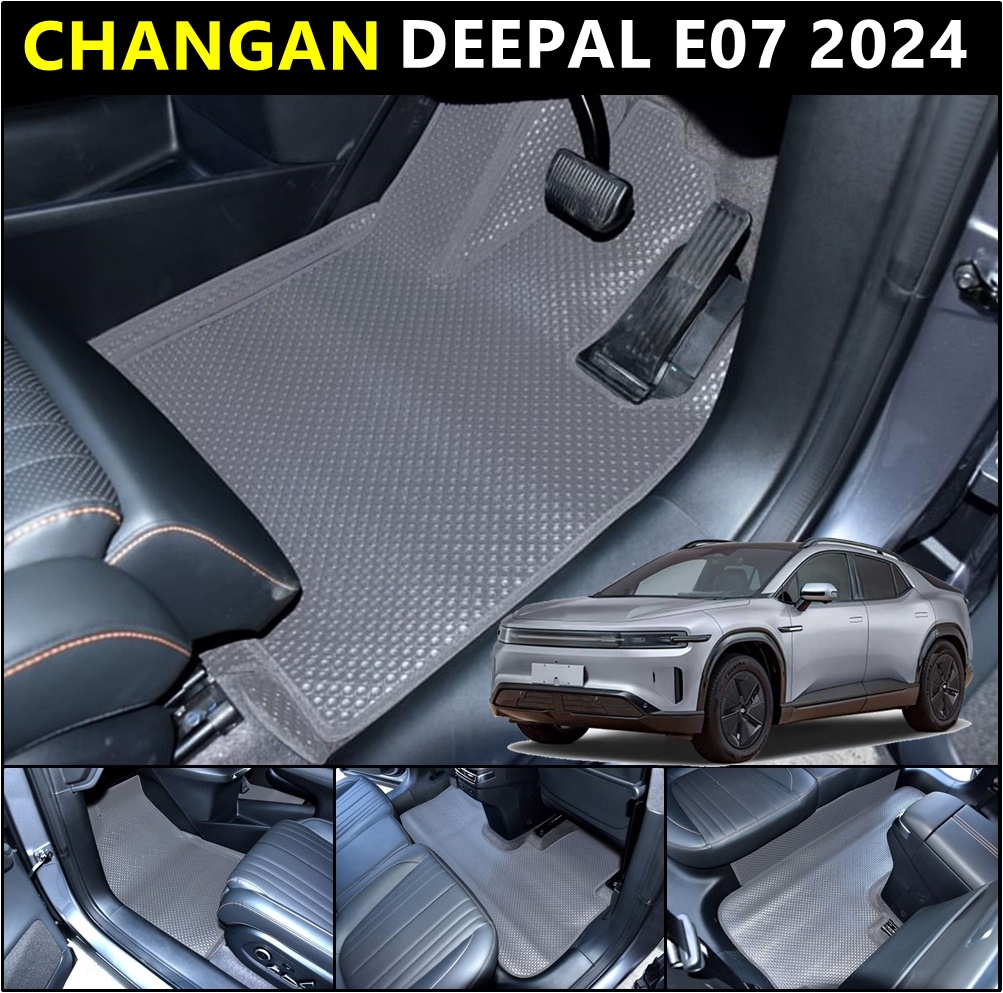ยางปูพื้นรถยนต์ CHANGAN DEEPAL E07 2024 พรมกระดุมเล็ก ฉางอัน ดีพอล สีเทา เข้ารูป เต็มคัน
