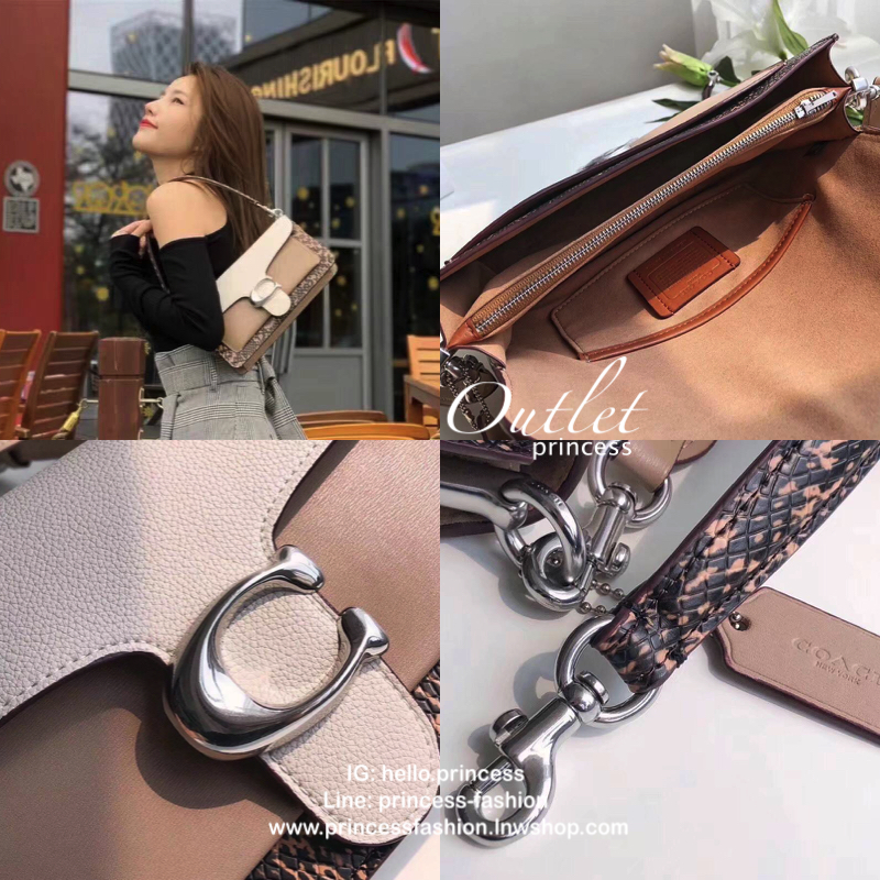 COACH TABBY SHOULDER BAG กระเป๋าถือแบบคลัท /คล้องไหล่ /สะพายข้าง วัสดุหนังแท้ เปิดปิดกระเป๋าแบบกระดุมแม่เหล็กภายในมีช่องหลักใส่ของ2ช่อง มีซิปช่องกลาง 1ช่อง พร้อมช่องเล็กใส่ของจุกจิก ซับในกำมะหยี่ อะไหลเงินคลาสสิค ด้านหน้ามีอะไหล่โลโก้ C ตัวใหญ่ สายยาว+สาย