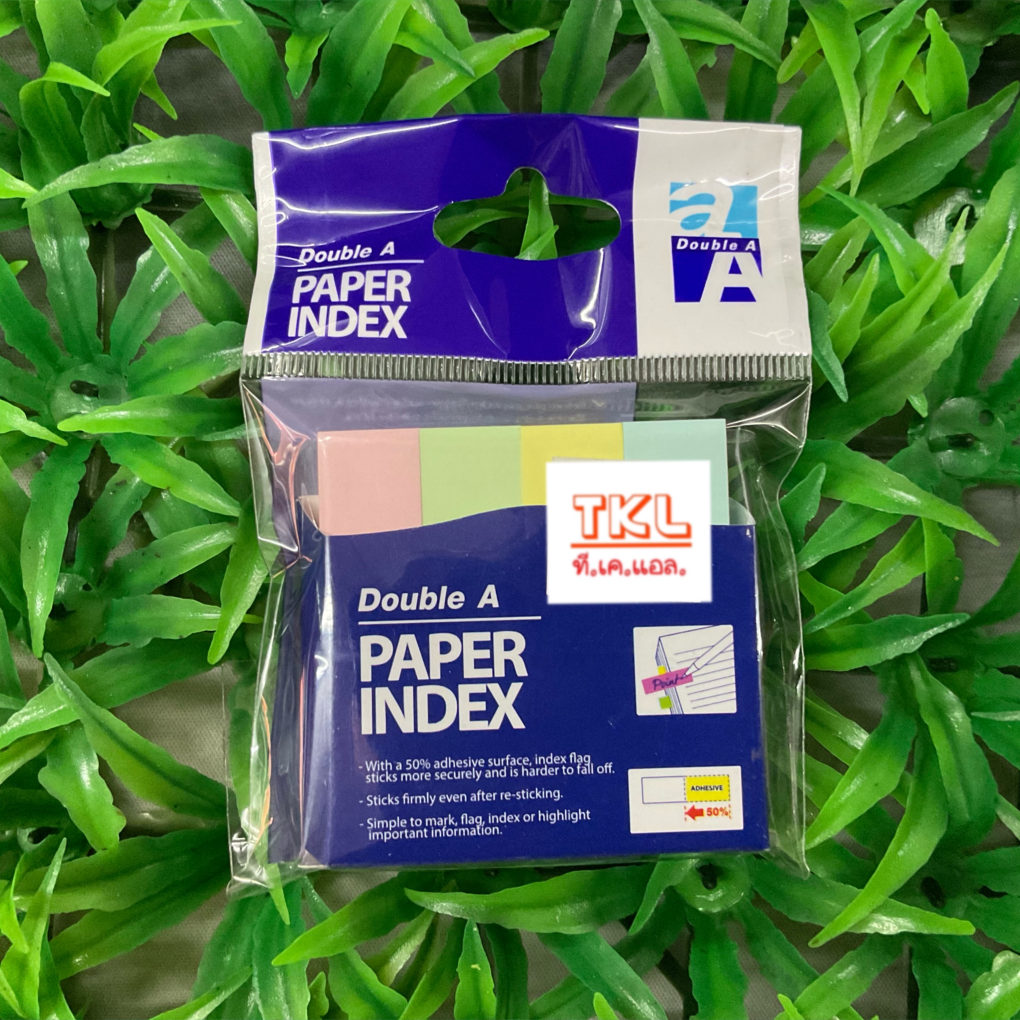 กระดาษโน๊ตกาวในตัว Double A INDEX 4 สี 2x0.5 นิ้ว 400 แผ่น คละสีพาสเทล