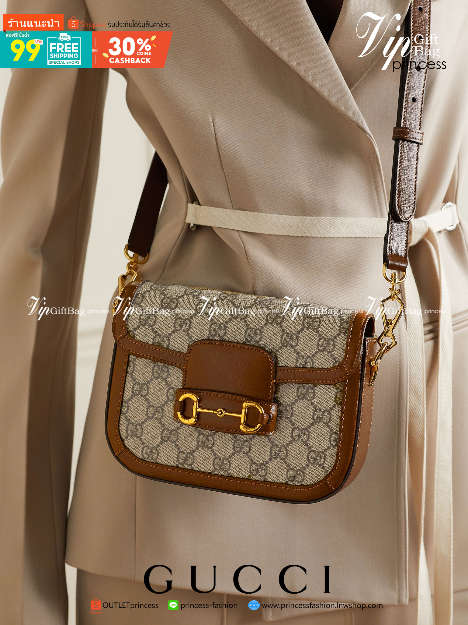 VIP GIFT 】หนังแท้ GUCCI Horsebit 1955 mini bag GG Supreme canvas ที่สุดของรุ่นที่ฮอตหนักมาก คอลเลคชั่นที่ยอดขายดีตั้งแต่วันแรกที่ลง shop ด้วยรูปทรงที่กะทัดรัด ตอบโจทย์ได้ทุกลุค ทุกไลฟ์สไตล์ ใช้งานได้ง่ายคล่องตัว เรียกได้ว่าใครไม่มีได้ยังไง สวยขนาดนี้!!
